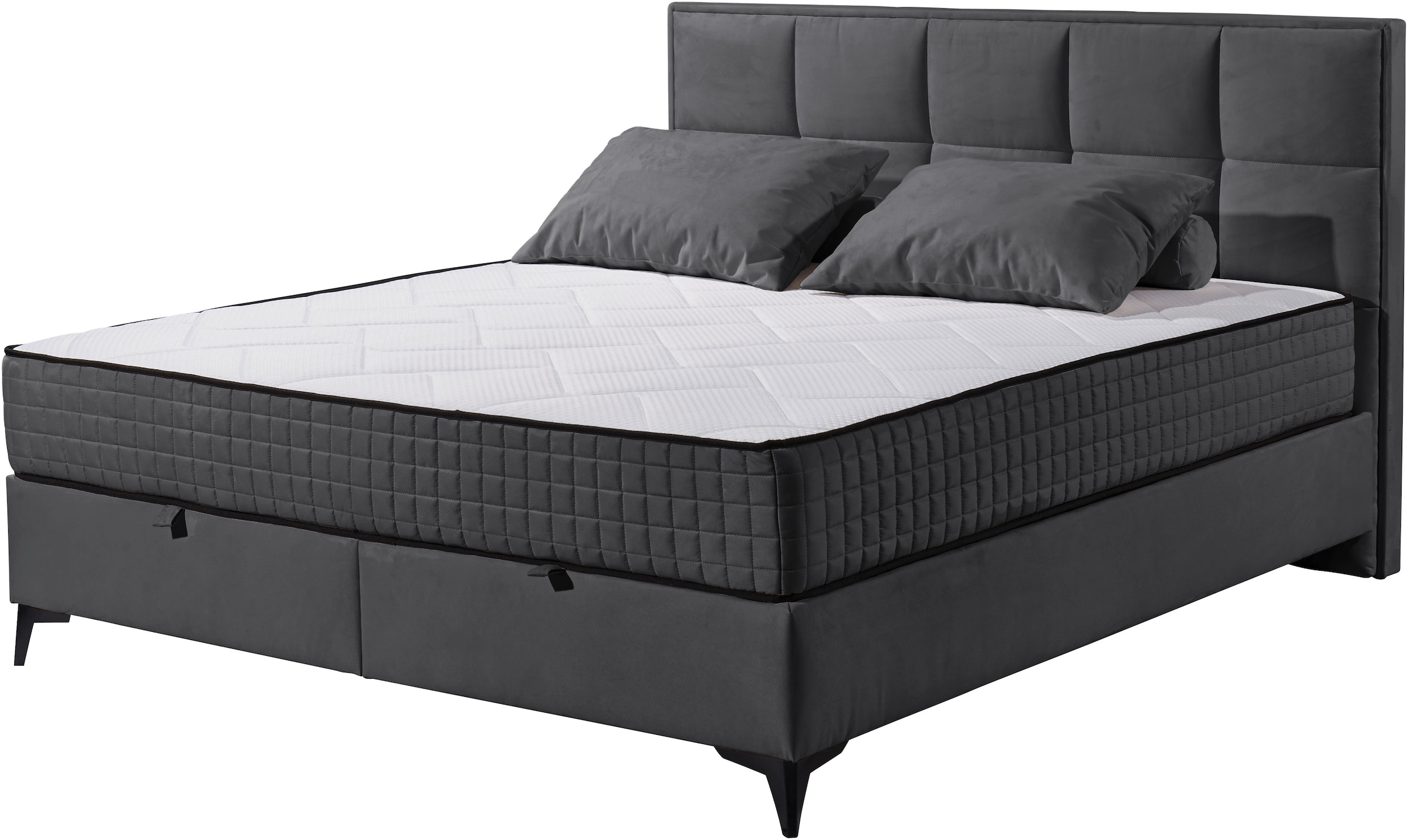 ED EXCITING DESIGN Boxbett »Monroe inkl. Bettkasten, erhältlich in den Breiten 160cm & 180cm«, Duo-Matratze - feste Seite mit Kokosmatte