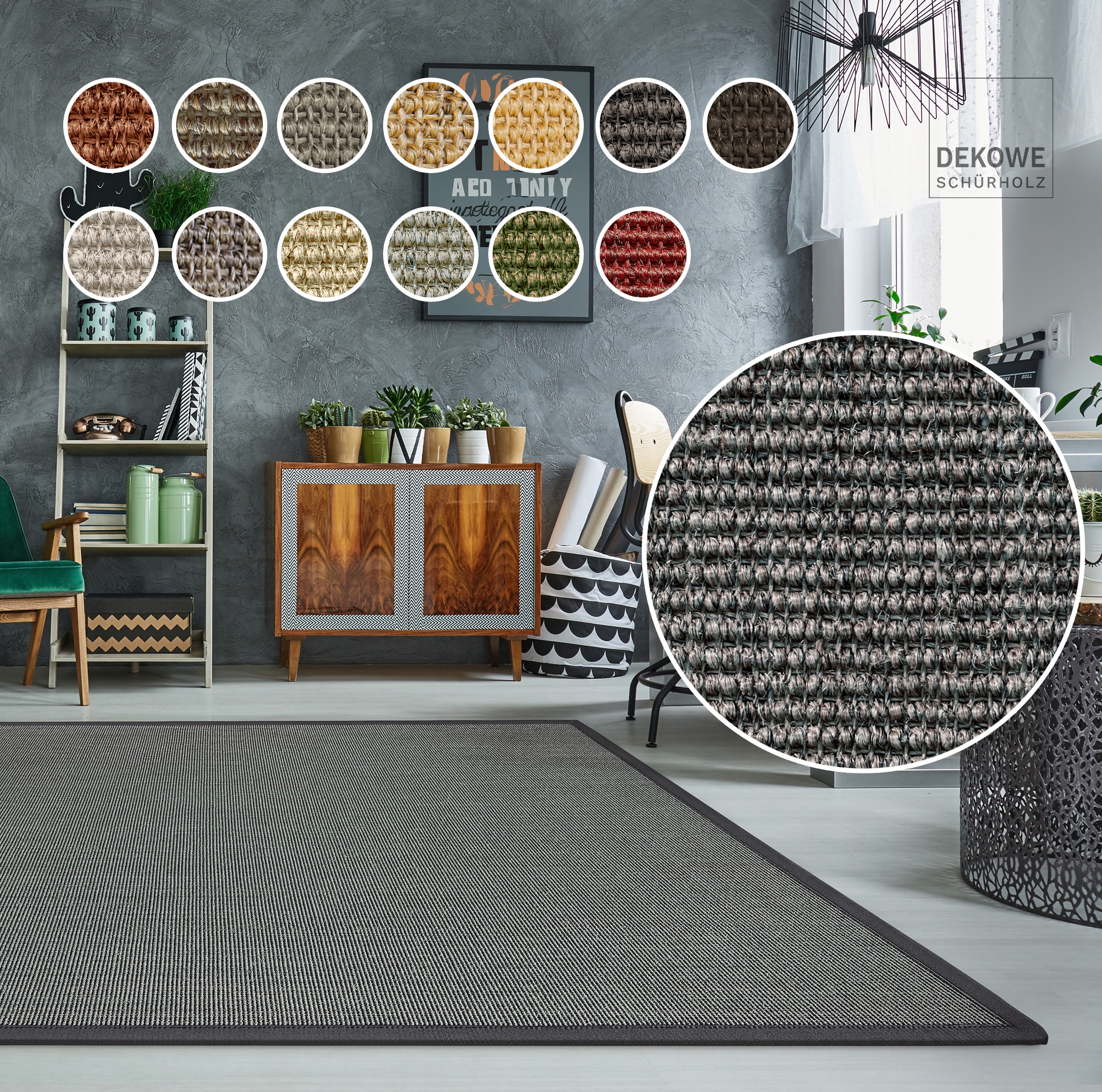 Dekowe Sisalteppich "Mara S2 mit Bordüre" rechteckig 5 mm Höhe Flachgewebe, günstig online kaufen