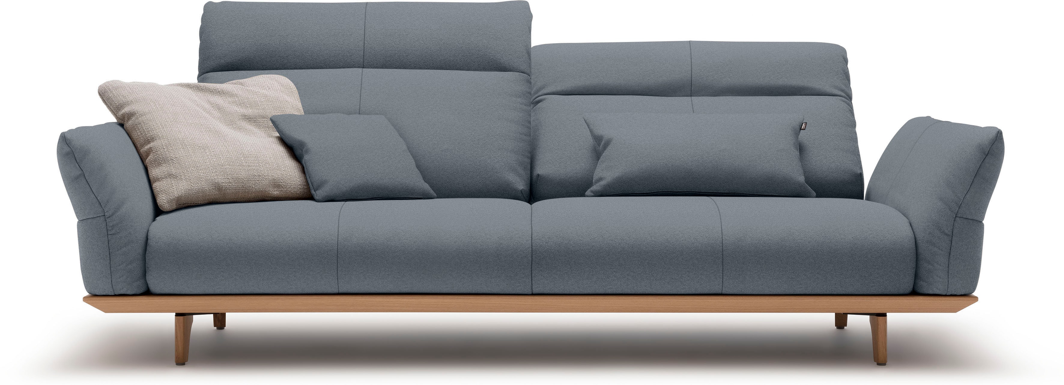 Creation BY ROLF BENZ 3,5-Sitzer "CR.460 mit verstellbarer Rückenlehne, bequem und hochwertig" Sockel in Eiche, Füße Eiche natur, Breite 228 cm