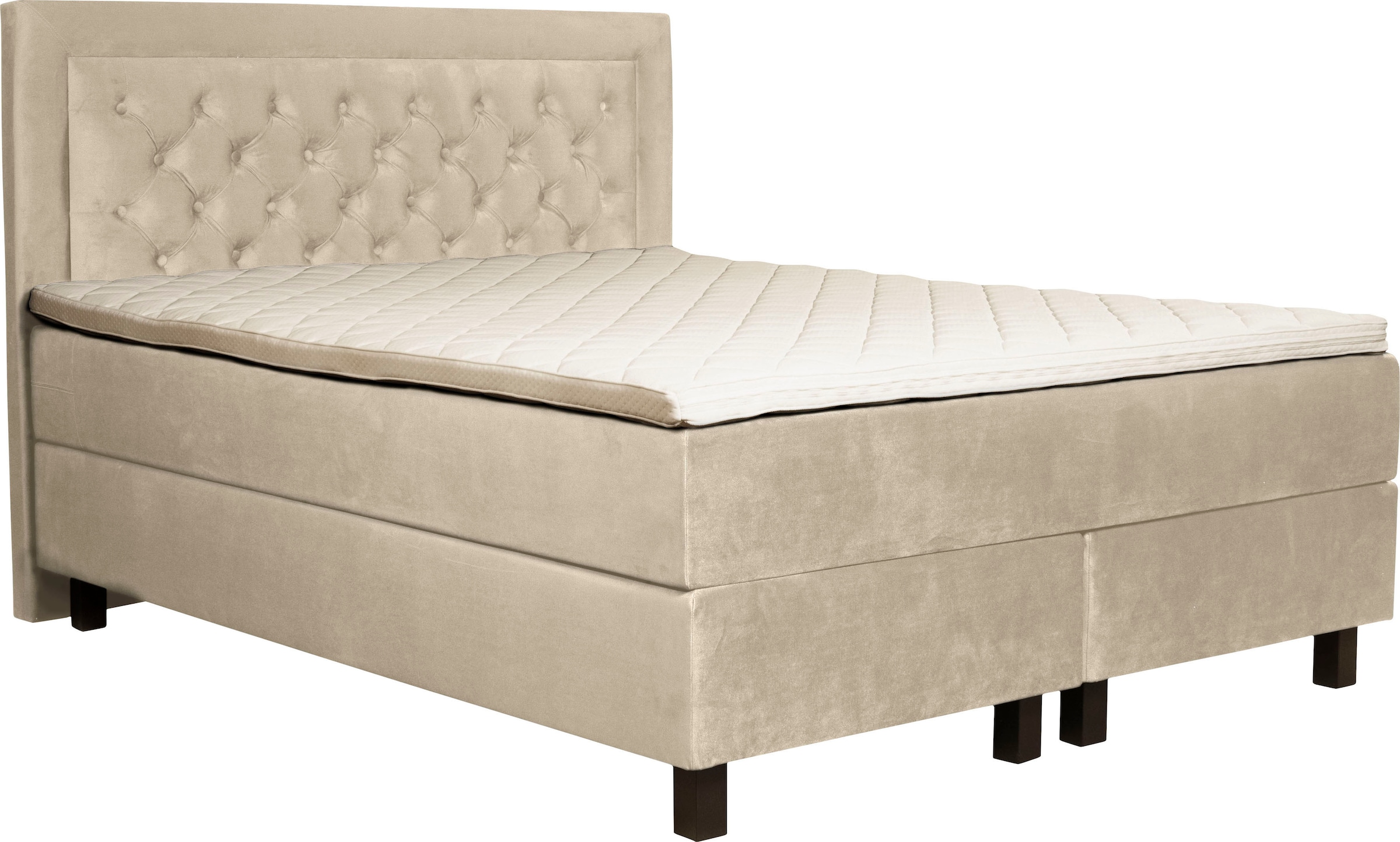Leonique Boxspringbett »Jeanne«, inkl. Topper mit Taschen-Federkernmatratze