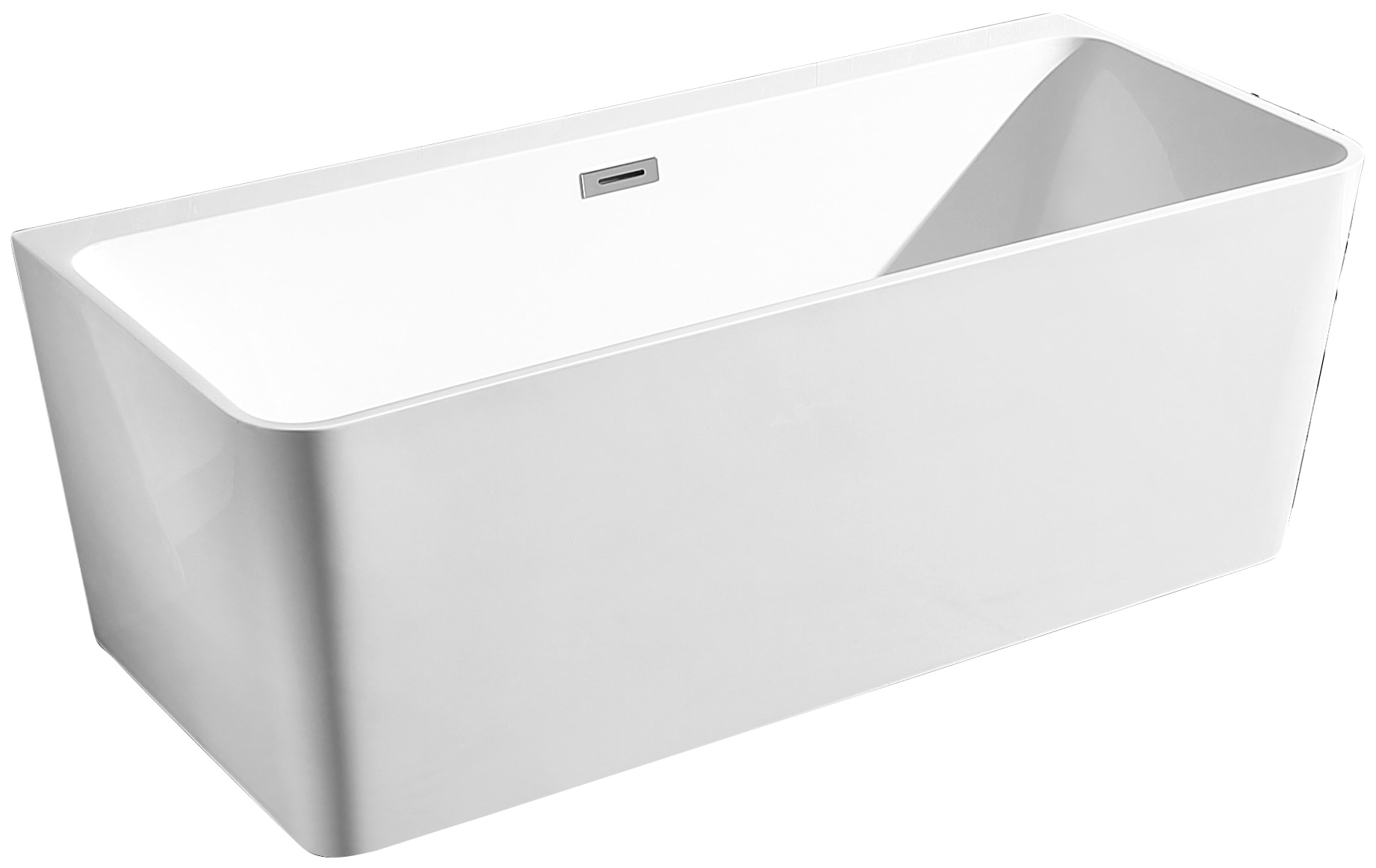 welltime Badewanne "Granada" Höhe 58 cm mit Ablaufstöpsel verstellbare Füße Überlauf Wandanliegend, (160x75x60 (LxBxH), Sanitäracryl, mit Pop Up Ventil