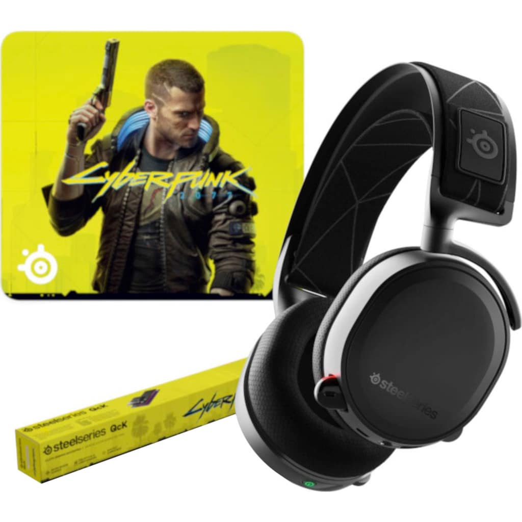 SteelSeries Gaming-Headset »Bundle Arctis 7 + QcK Large Cyberpunk Edition«