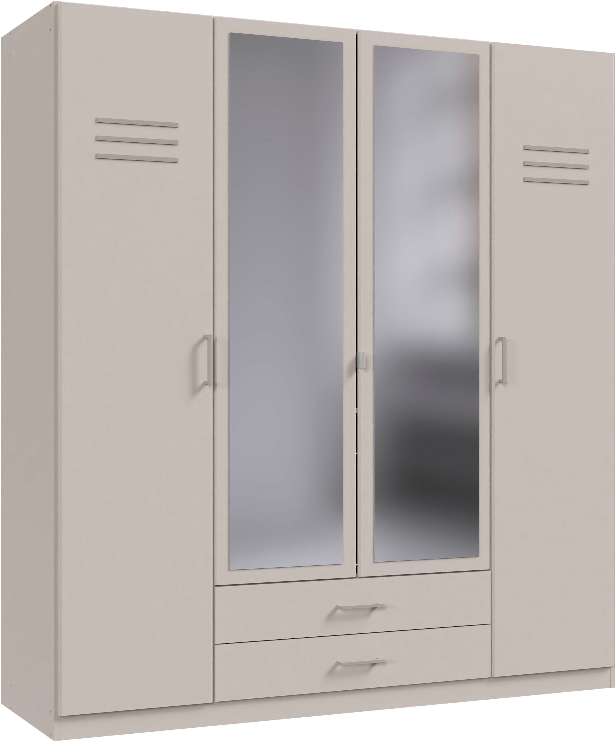 Wimex Drehtürenschrank "Coventry in den Breiten: 135 & 180cm erhältlich, Farbe: Kaschmir" Kleiderschrank mit Spiegel und zwei Schubladen