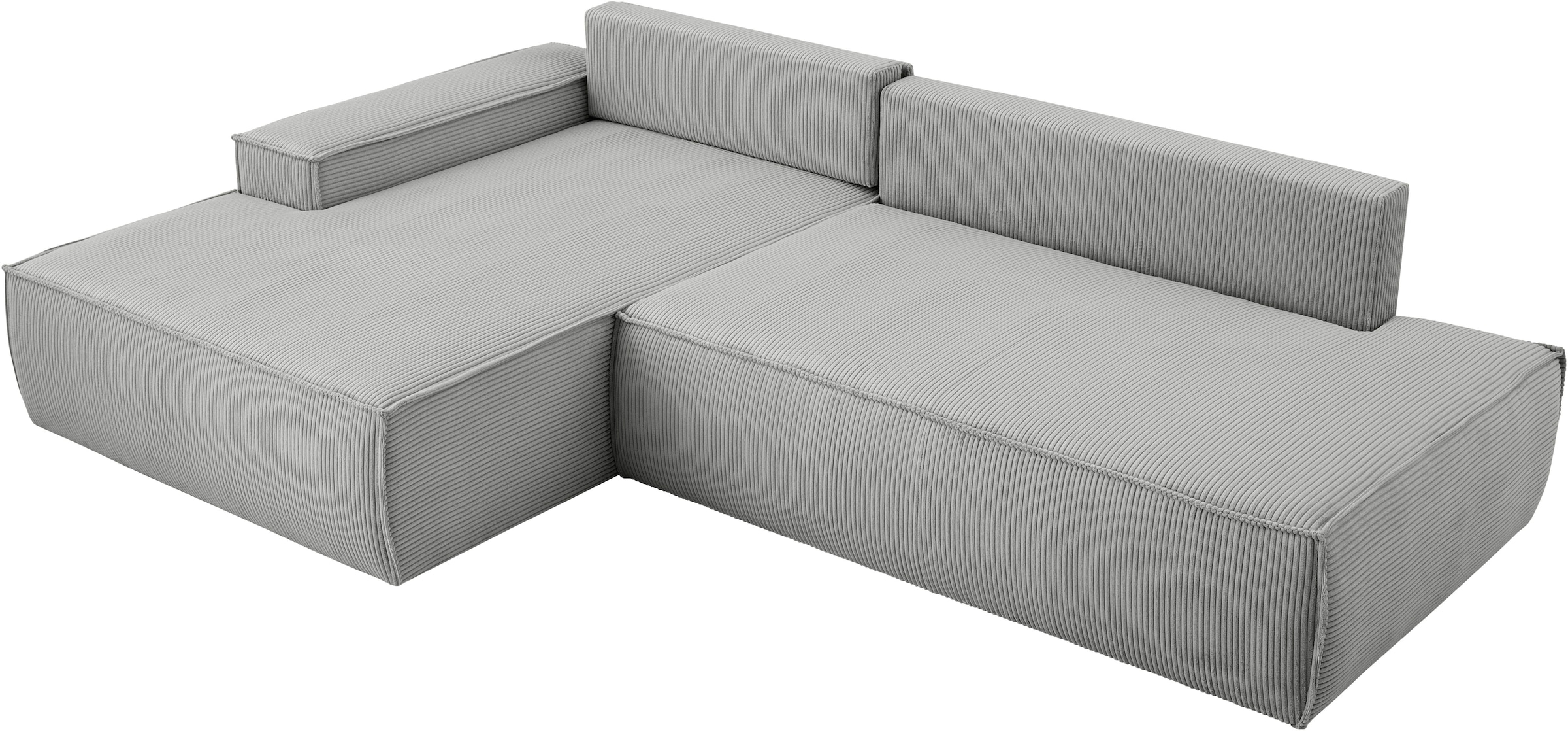 Home affaire Ecksofa »SHERWOOD, Schlafsofa in L-Form offen (275cm), Cord, Leinenoptik«, Schlaffunktion und Bettkasten, Kedernaht, hoher Sitz- & Liegekomfort