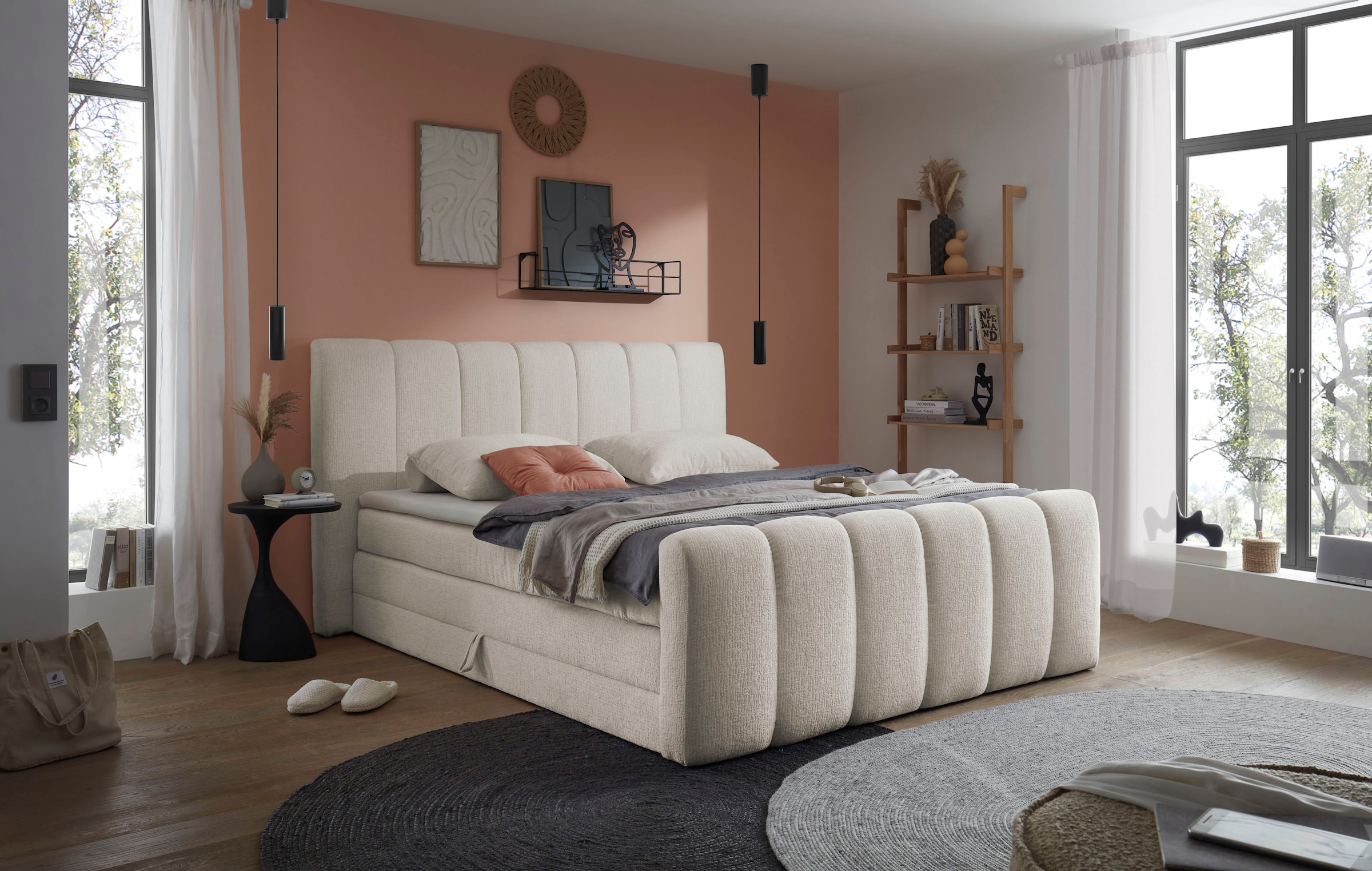 ED EXCITING DESIGN Boxspringbett "Chuck in der Breite 180cm, inkl. Bettkast günstig online kaufen