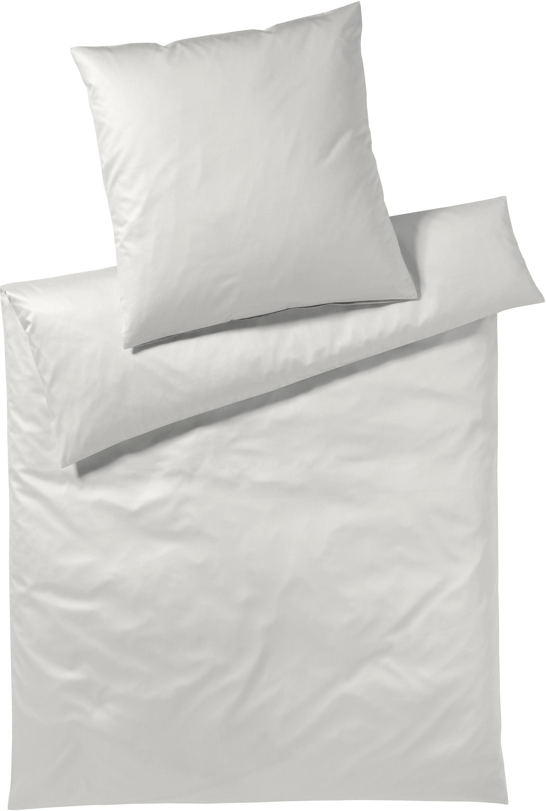 Elegante Bettwäsche »Solid in Gr. 135x200 oder 155x220 cm«, (2 tlg.), Bettwäsche aus Baumwolle, elegante Bettwäsche mit Reißverschluss