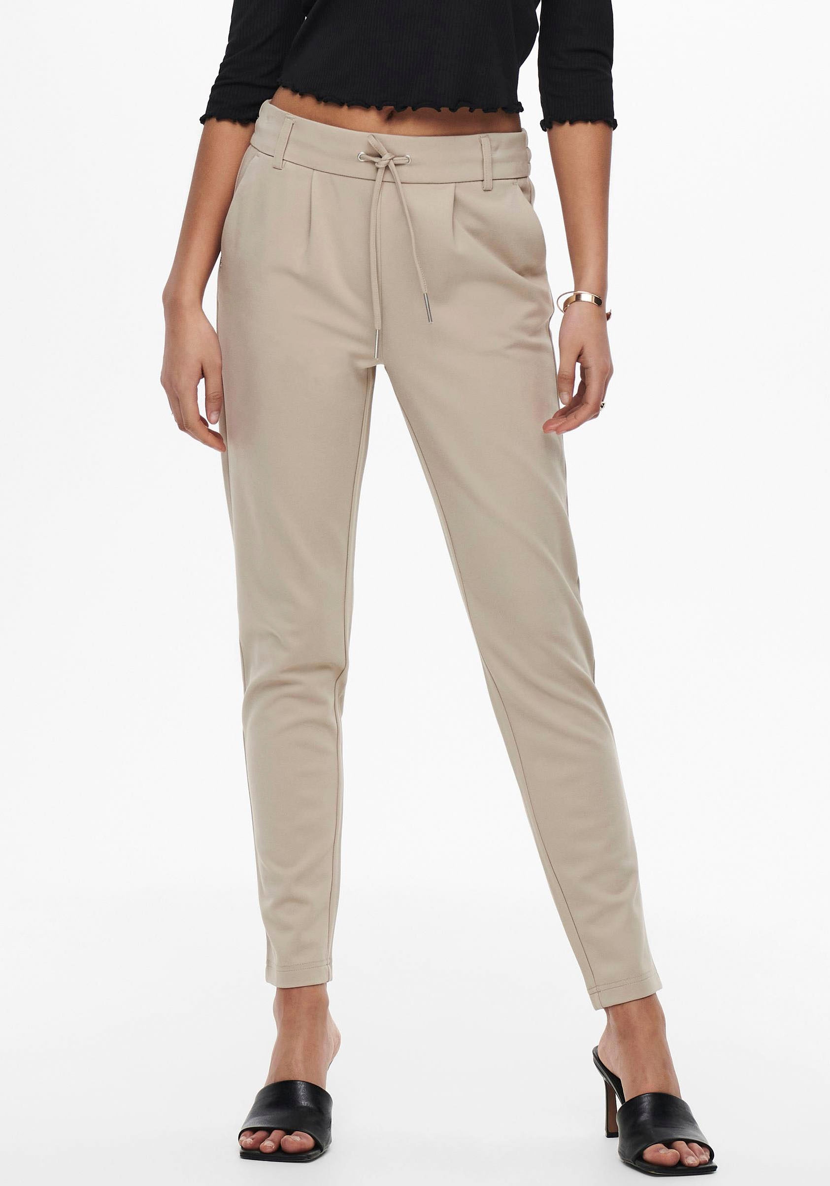 ONLY Jogger Pants "ONLPOPTRASH – Joggerhose mit Tunnelzugbund und Stretch" casual, Milano Rib, regular fit, Viskosemischung