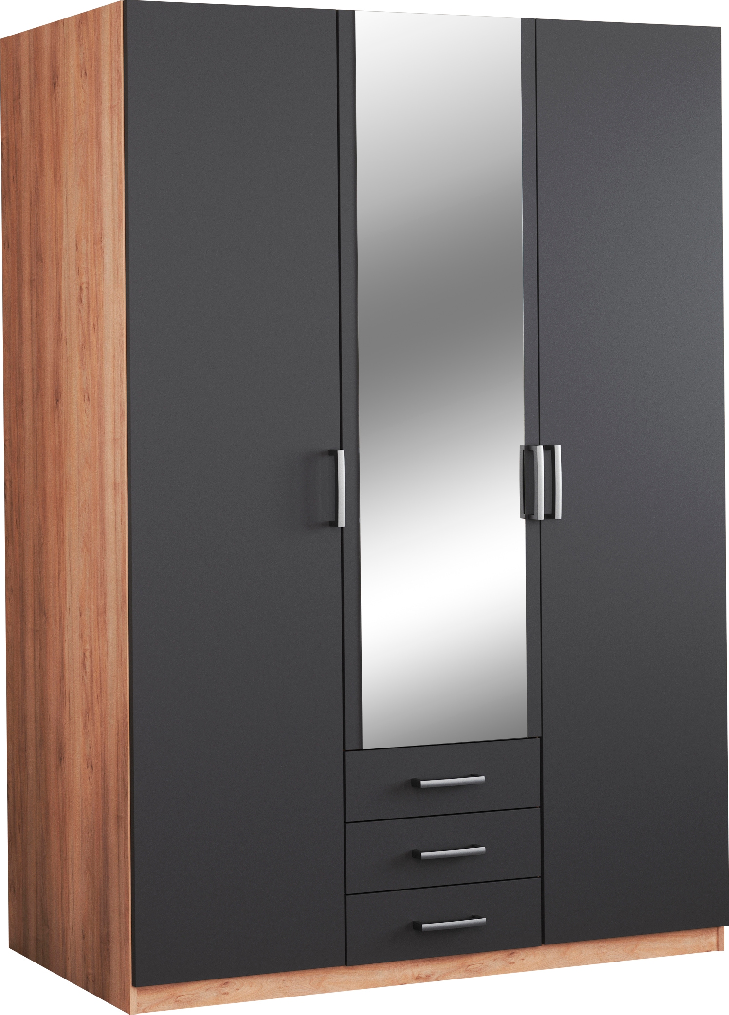 priess Kleiderschrank "Amsterdam, viel Stauraum durch viele Schubkästen, Spiegeltüren" Optional mit LED-Beleuchtung, Made in Germany