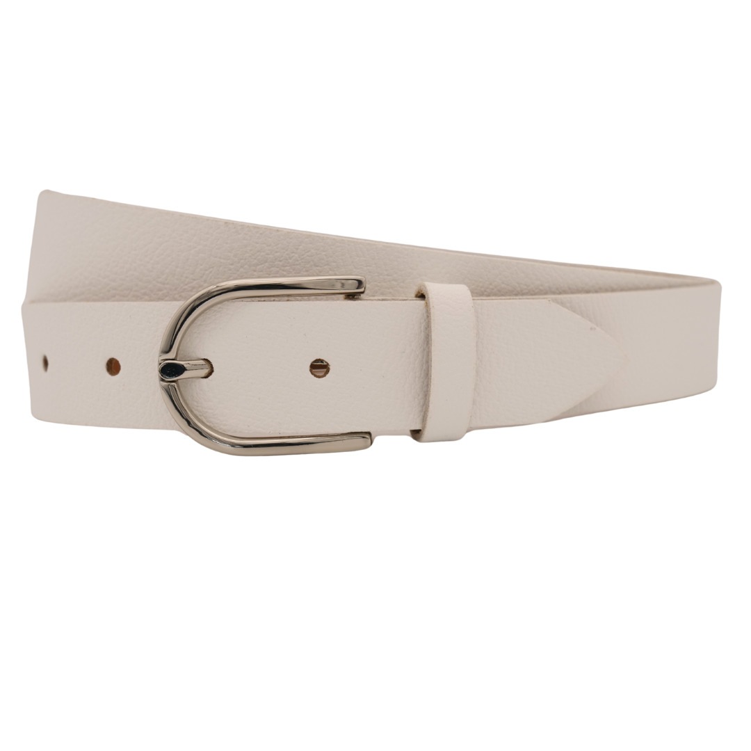 Ledergürtel ANNAMATONI "AnnaMatoni Ledergürtel Glora Ledergürtel Glora", Damen, Gr. TW90 - 105cm Gesamtlänge, weiß (weiß 100), 100% Leder, Gürtel Ledergürtel