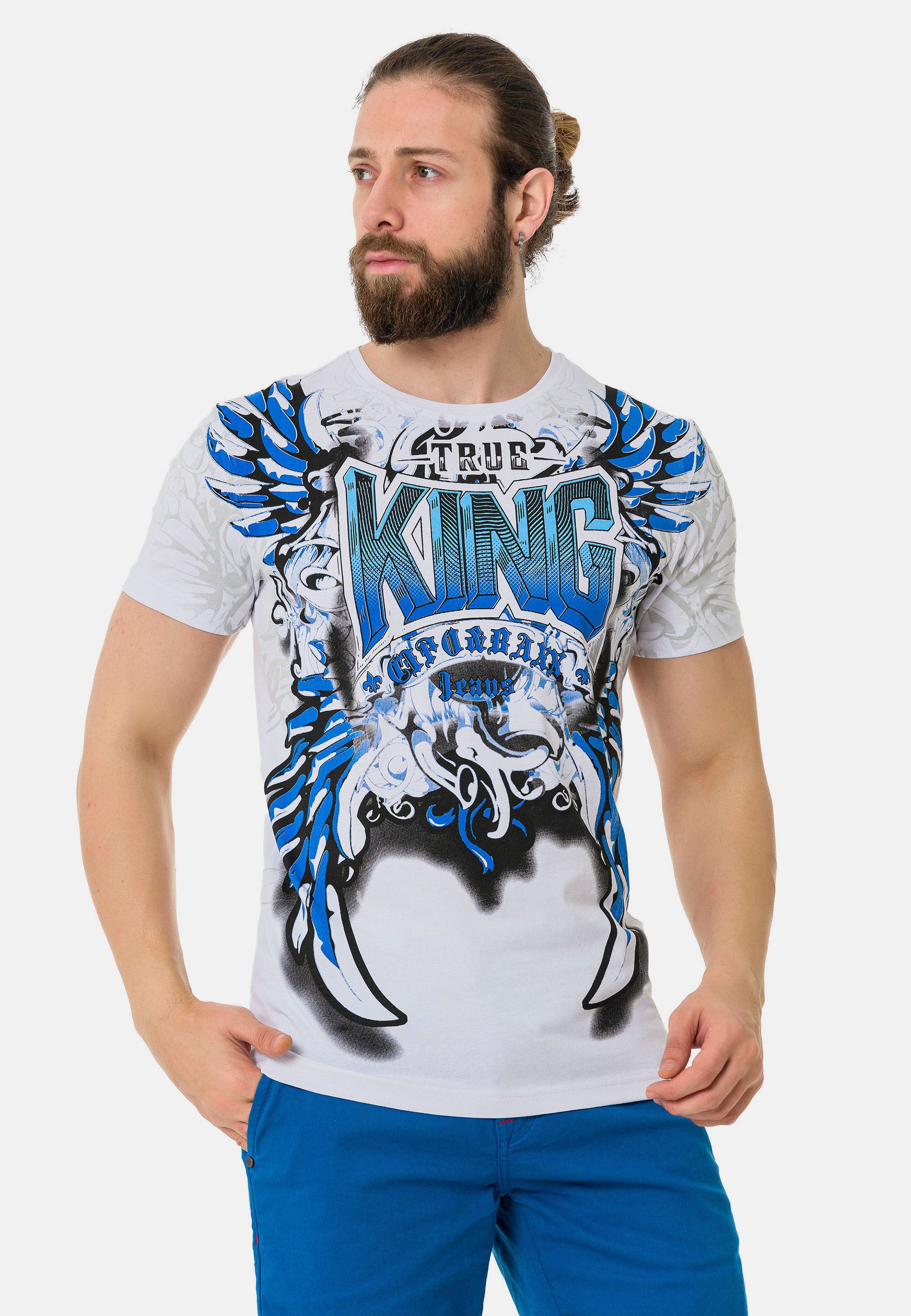 Cipo & Baxx T-Shirt »T-Shirt«, mit hochwertigem Frontmotiv