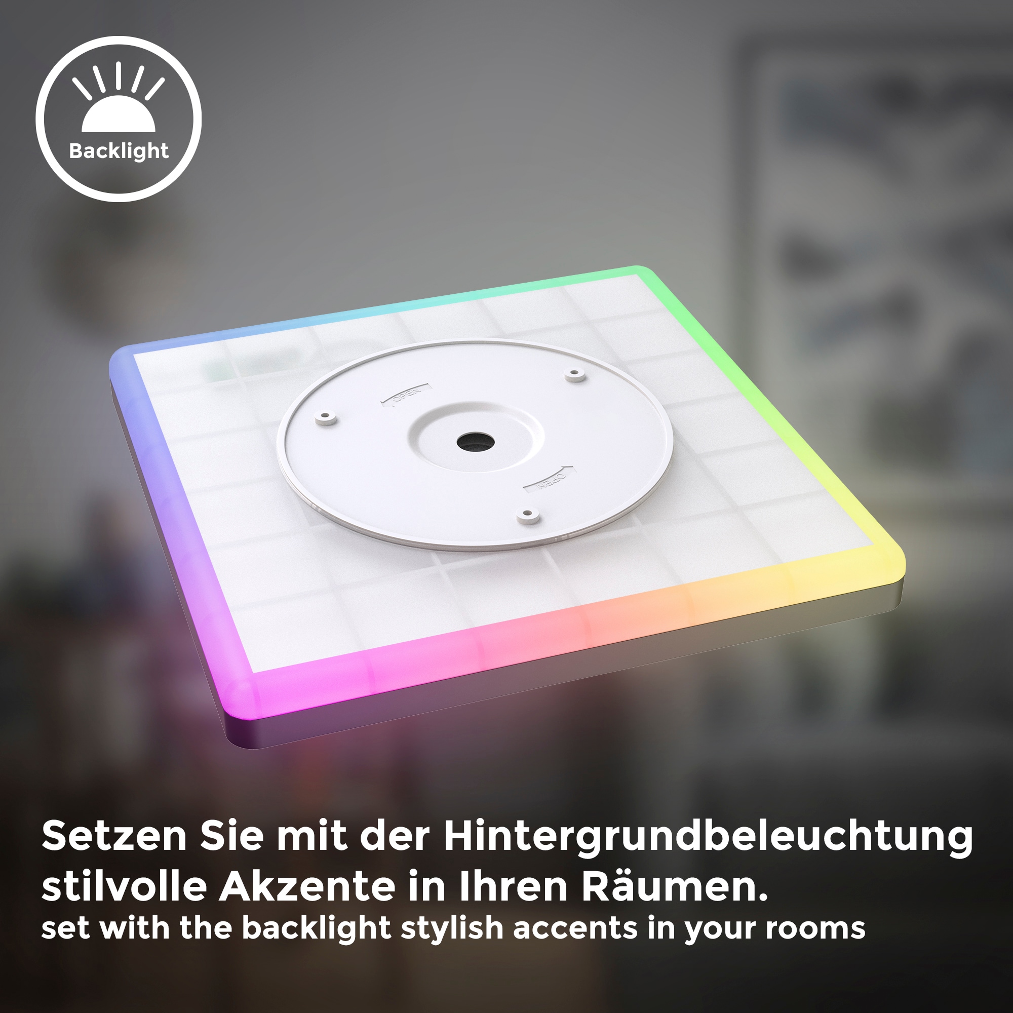 Stufen Gr. BAUR 1.850lm, in x ultraflache dimmbar, 1 Deckenleuchte cm und B.K.Licht Fernbedienung, x 29 Hintergrundbeleuchtungseffekt LED 15 29 mit Watt, 4.000K, | LED Platine