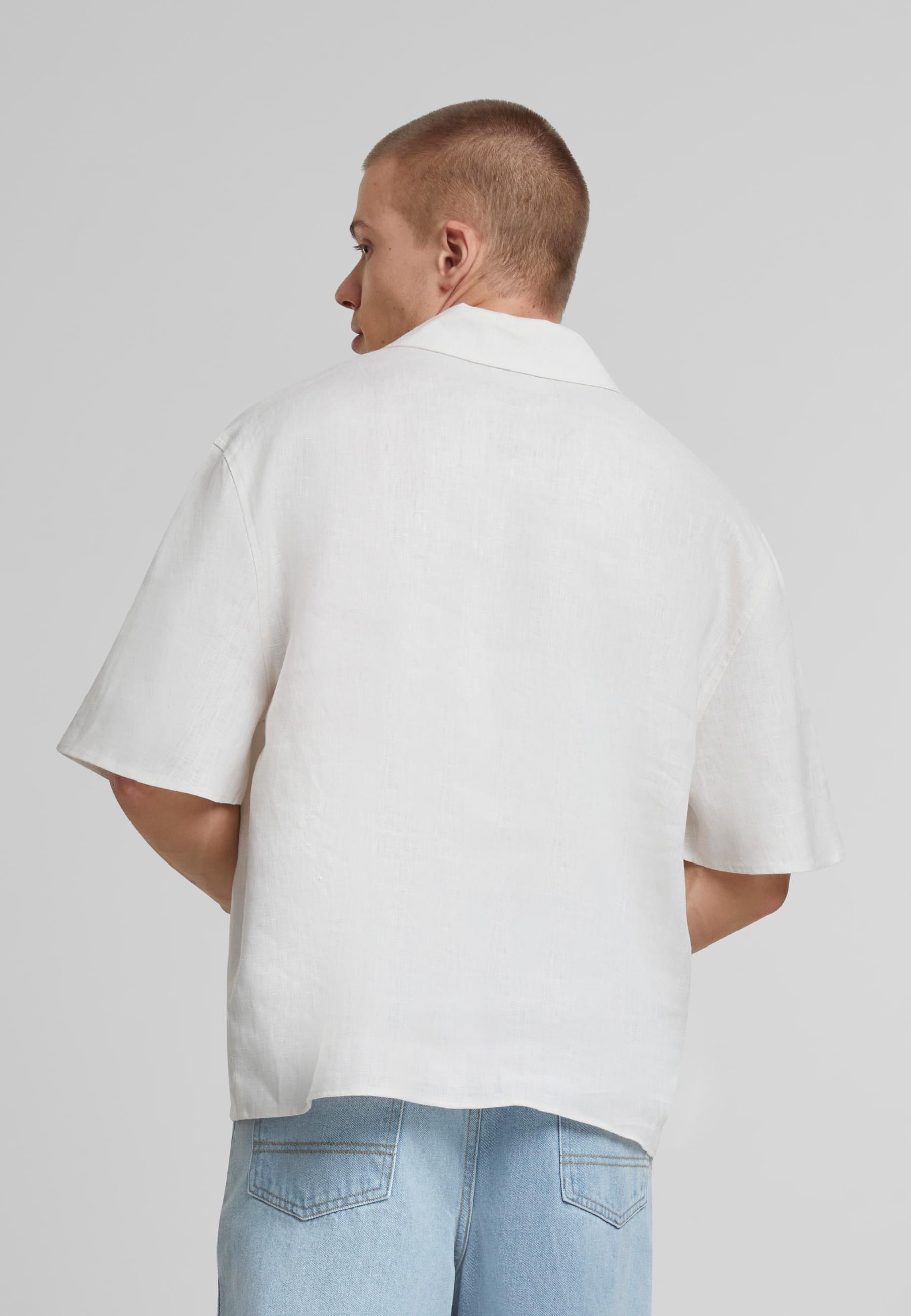 PEQUS Langarmhemd »PEQUS PEQUS Chest Logo Linen Shirt« 1 Stk.