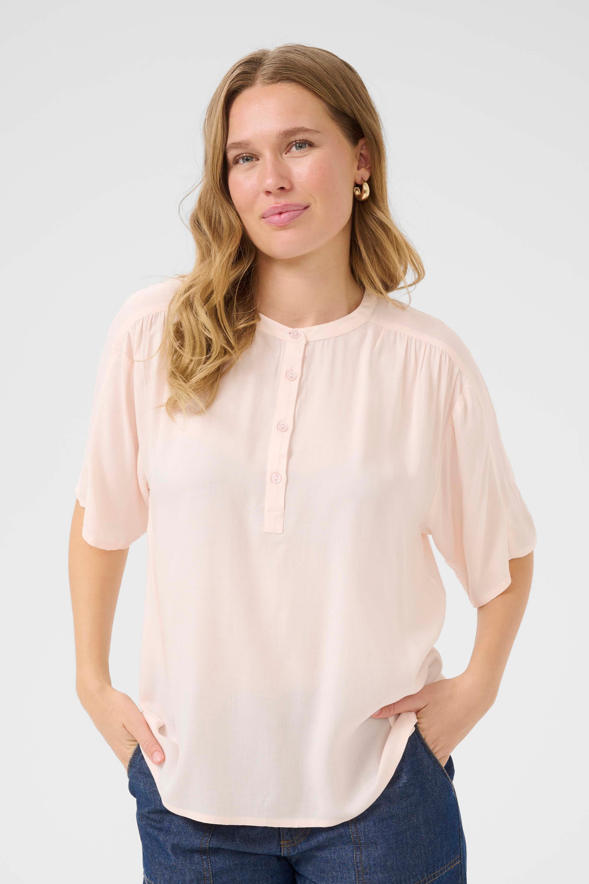 KAFFE Kurzarmbluse »Damen Bluse kurzarm BPcharlotte«