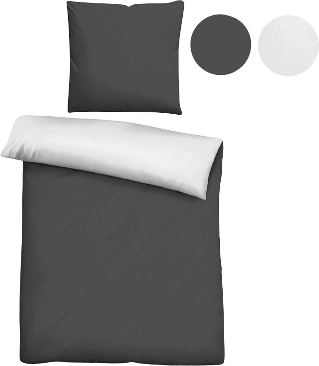 Castell Wendebettwäsche »Uni-Microfaser-Satin«, (2 tlg.), hautsympathische Microfaser Satin Qualität, 100% Polyester, Bett- und Kopfkissenbezug mit Reißverschluss, pflegeleicht, mit feinem Glanz, samtig weicher Stoff