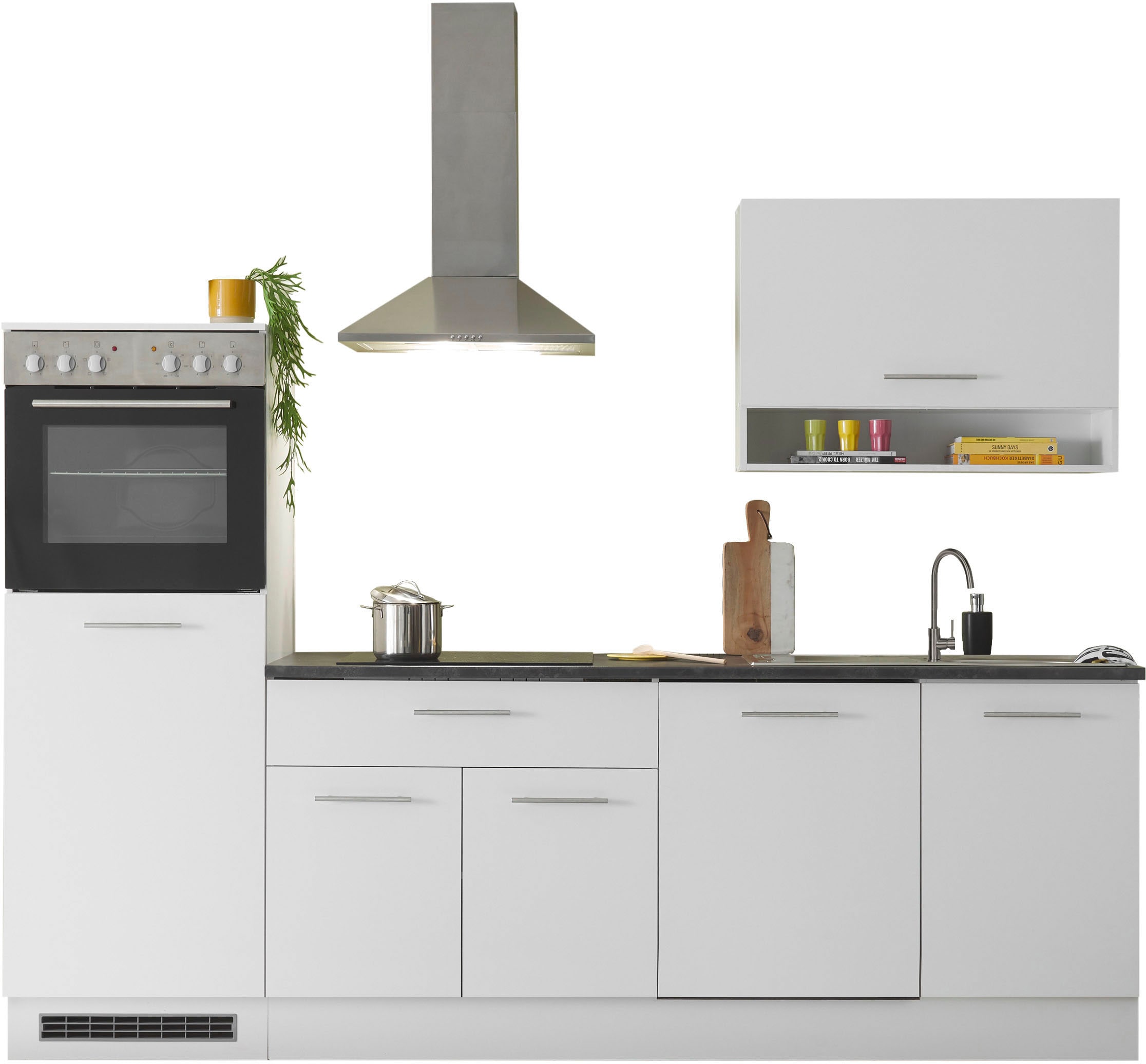 BASIC by Balculina Küchenzeile »Eddy«, Breite 260 cm, wahlweise mit mit E-Geräten