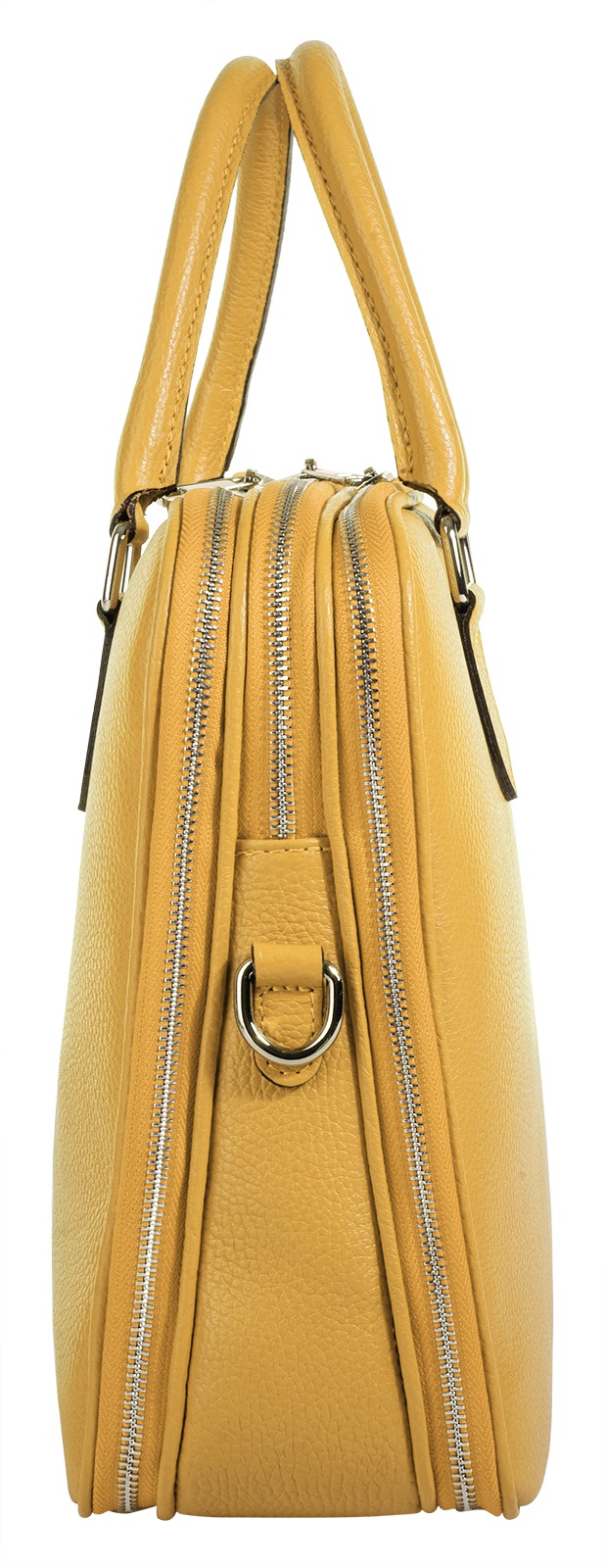 Aktentasche CLUTY, Damen, Gr. B/H/T: 35cm x 28cm x 13cm onesize, gelb, Leder, leicht glänzend, unifarben, Taschen, echt Leder, Made in Italy 3