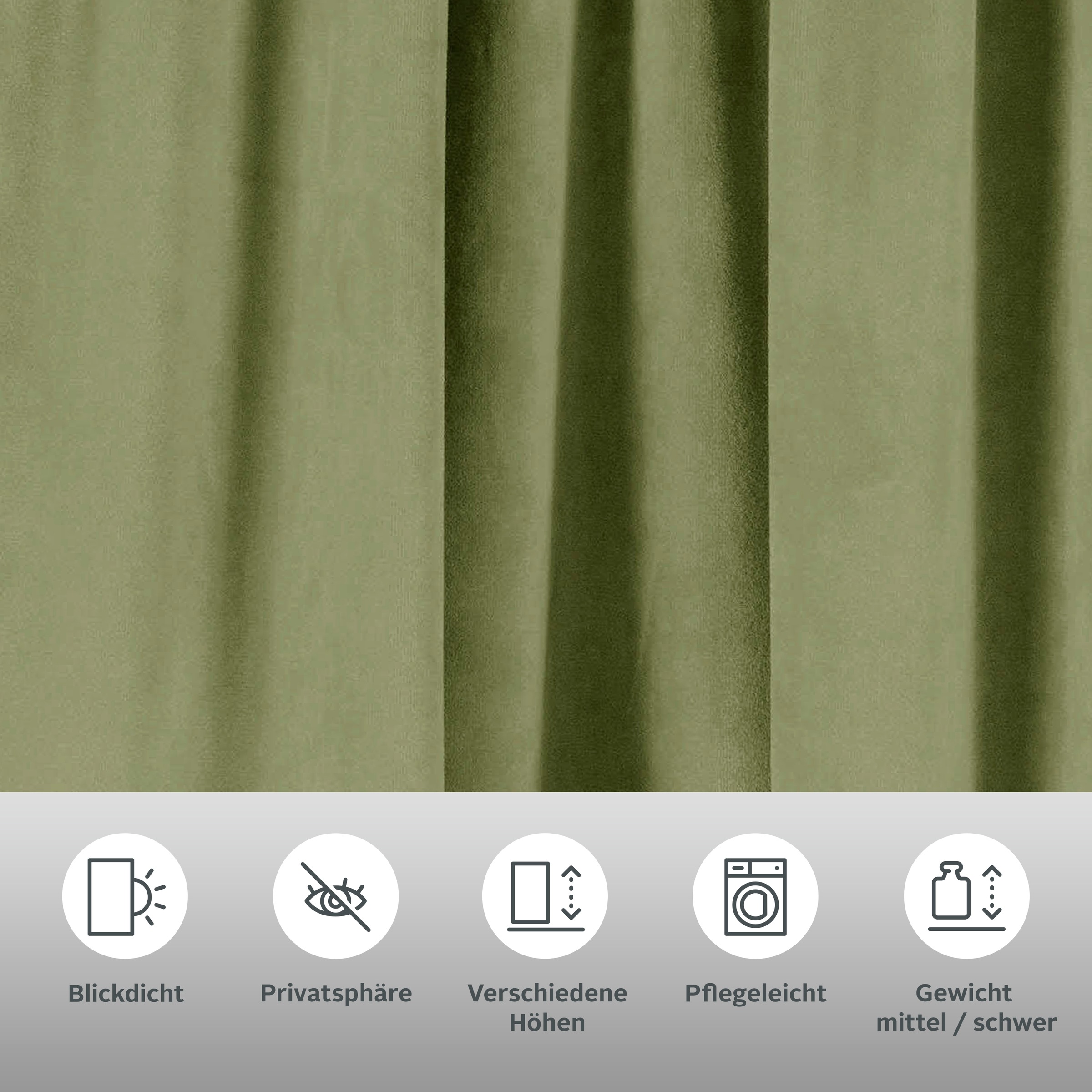 Thumbnail - LeGer Home by Lena Gercke Vorhang "Samt Ladina" Multifunktionsband 1 Stk. tlg. blickdicht, gewebt, verschiedene Größen, ...