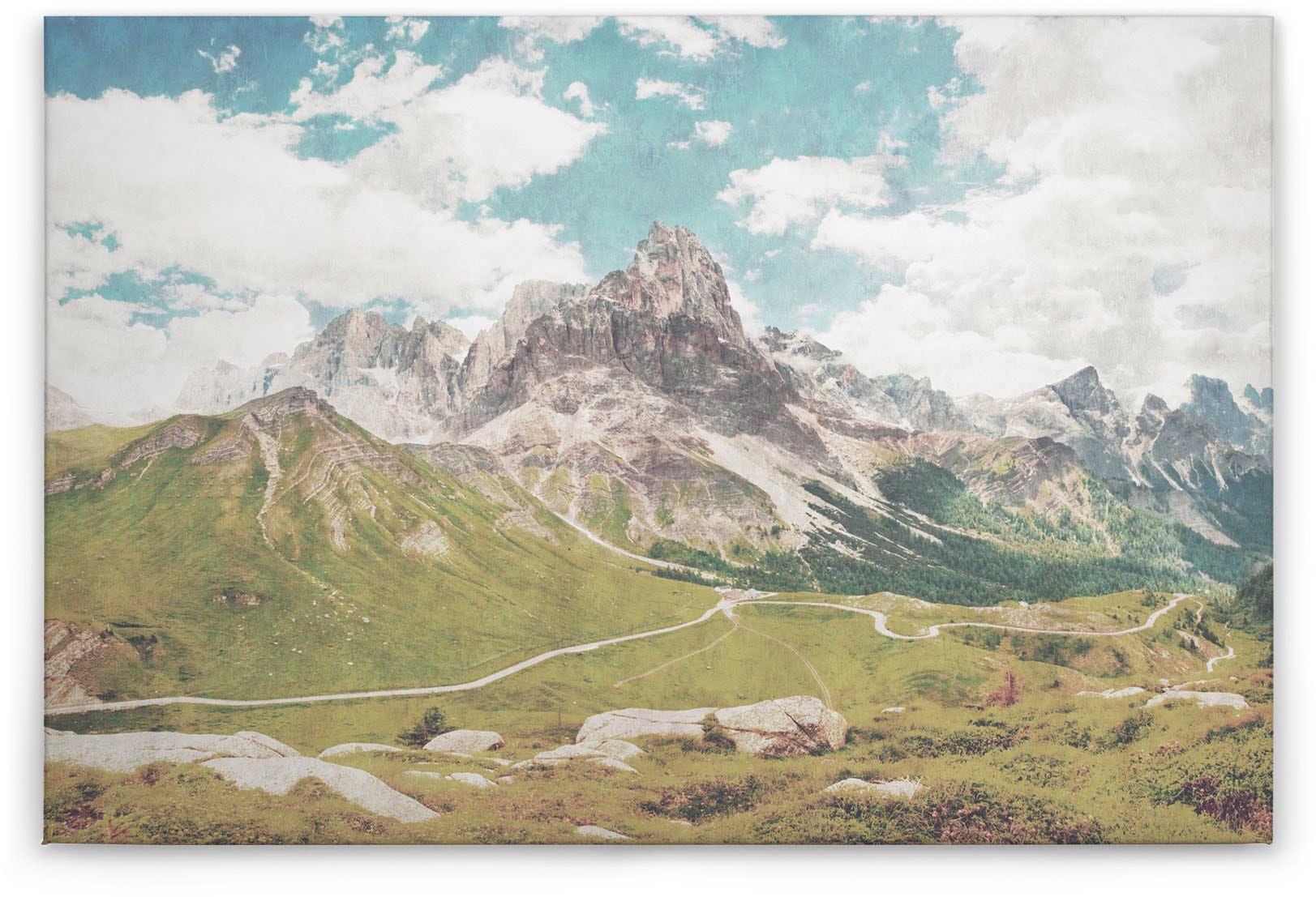 A.S. Création Leinwandbild "dolomiti", Kunst-Berge-Kinder, (1 St.), Keilrah günstig online kaufen