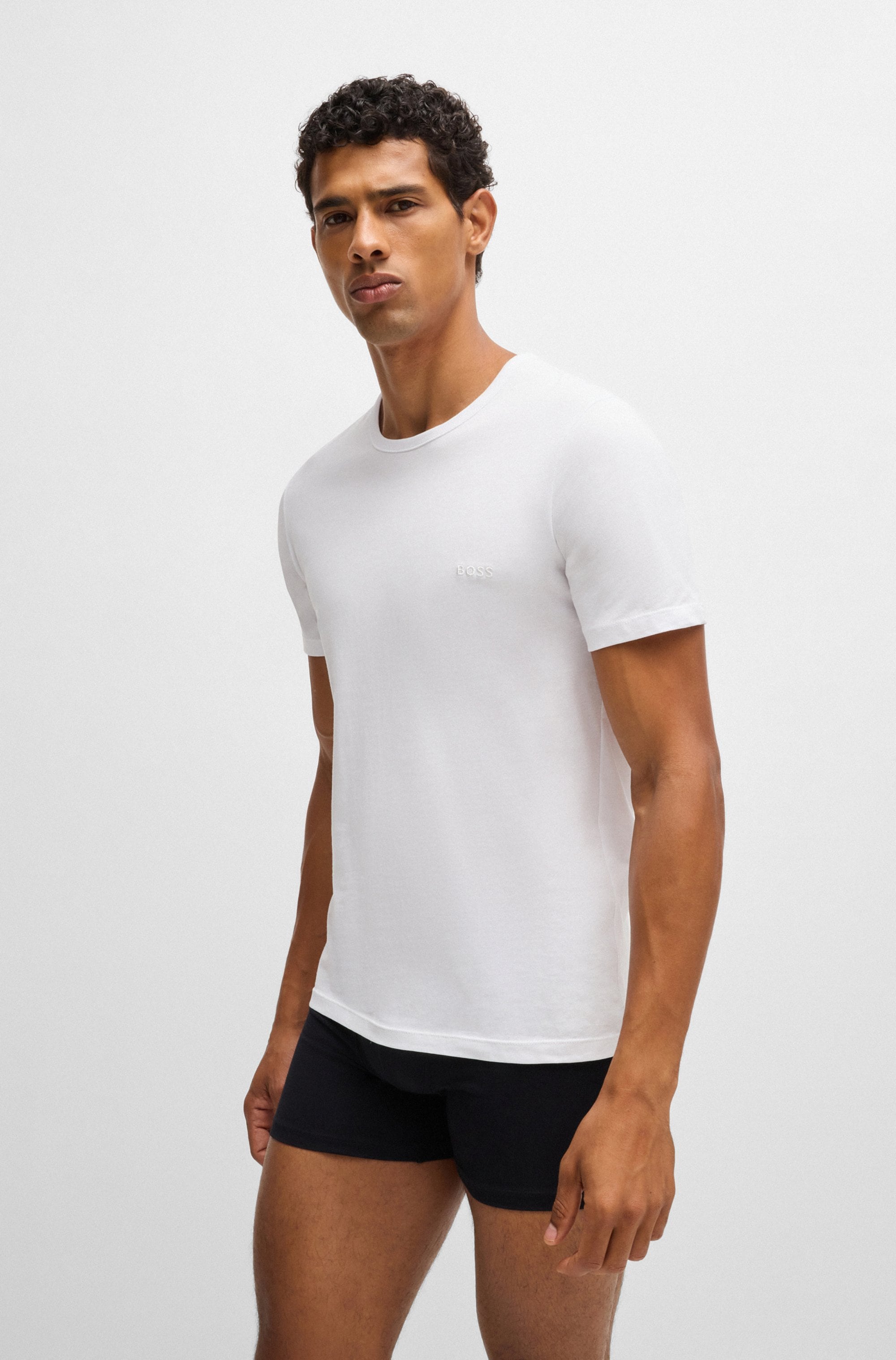 BOSS T-Shirt »Rundhals BOSS ONE x David Beckham«, (Packung, 3 tlg., 3er-Pack), mit dezentem BOSS Logo-Print