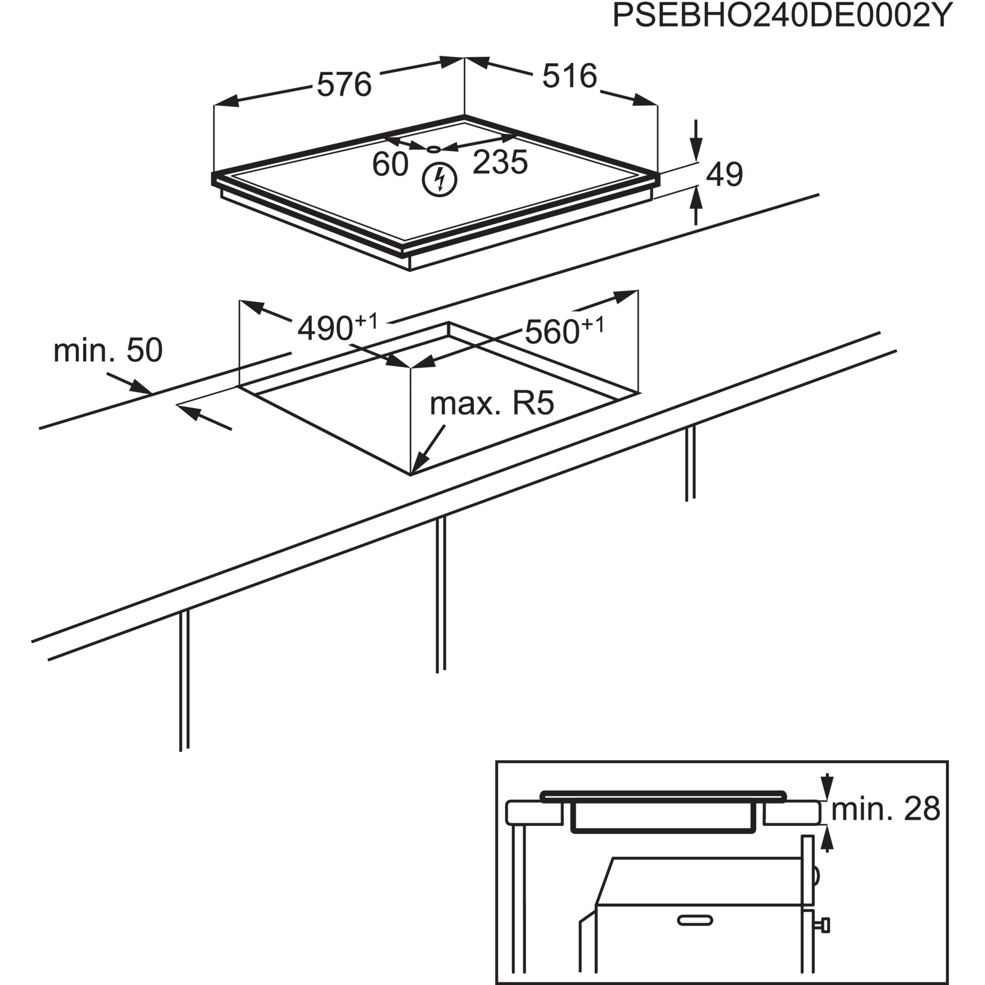 AEG Induktions Herd-Set Serie 5000 »HH24HSPID«, Pyrolyse-Selbstreinigung, Hob2Hood, AirFry-Funktion