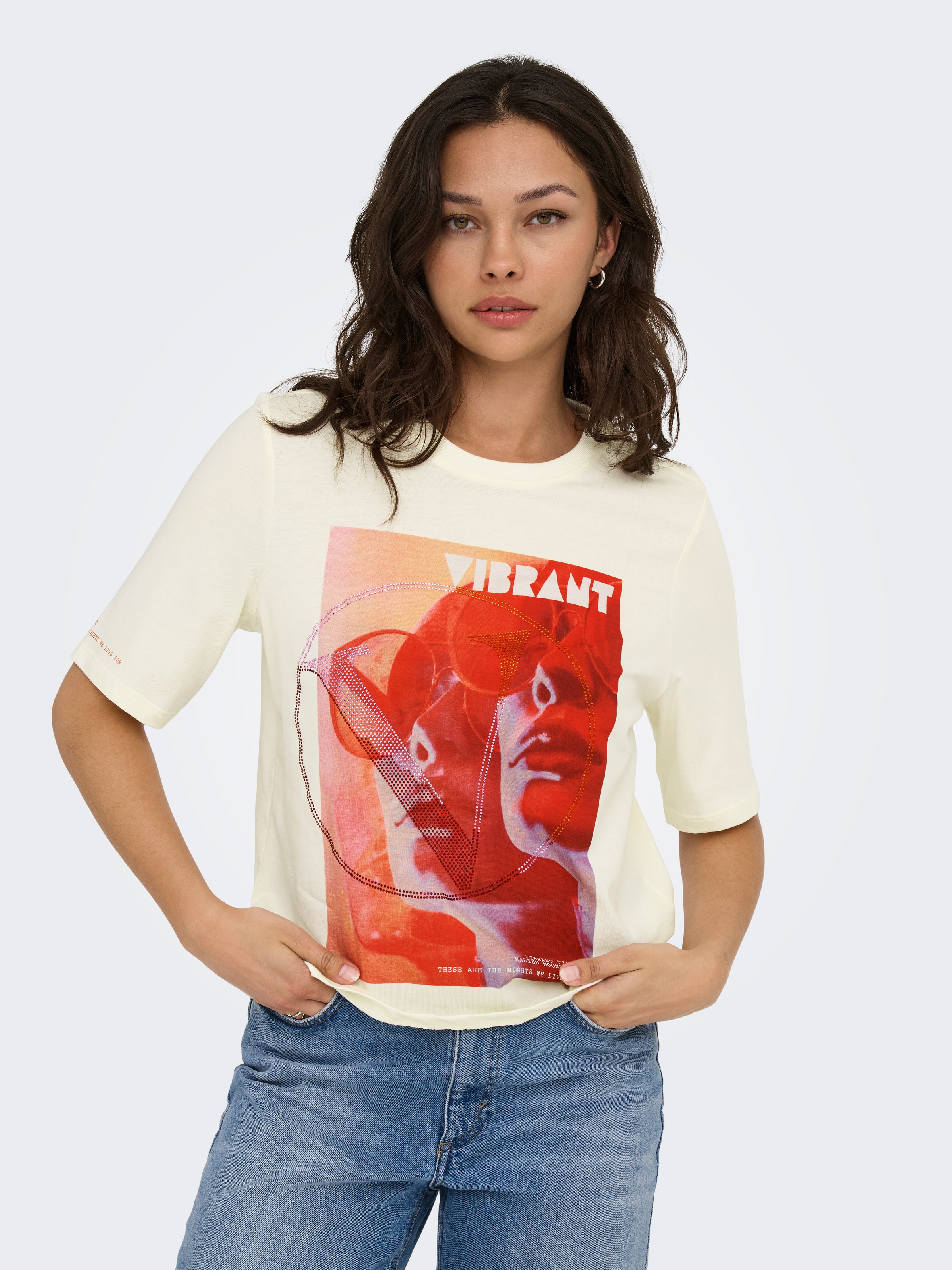 ONLY Kurzarmshirt "ONLHAVANNA LIFE S/S VIBE TOP BOX JRS" günstig online kaufen