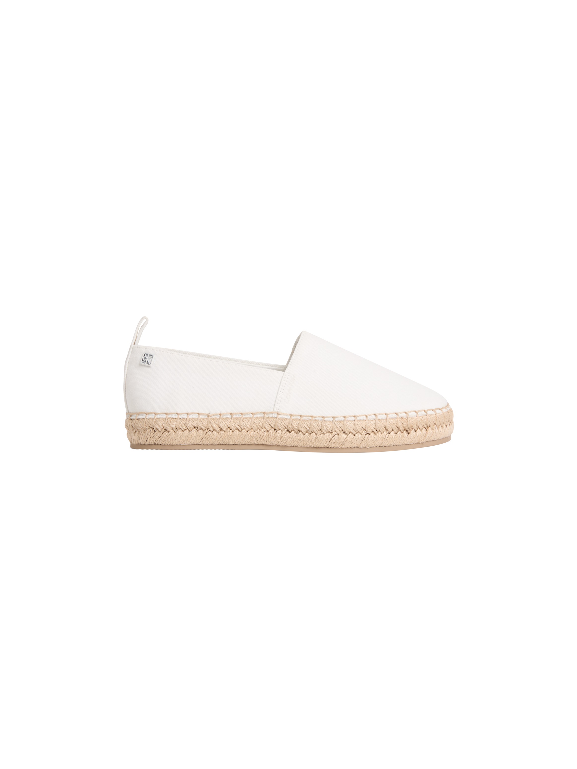 Calvin Klein Oblique Canvas Espadrille White Size 36 3