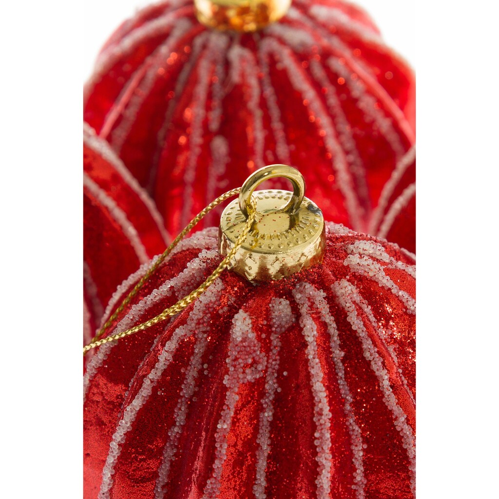 Myflair Möbel & Accessoires Weihnachtsbaumkugel »Carambola, Weihnachtsdeko rot, Christbaumschmuck, Christbaumkugeln«, (Set, 8 St.)