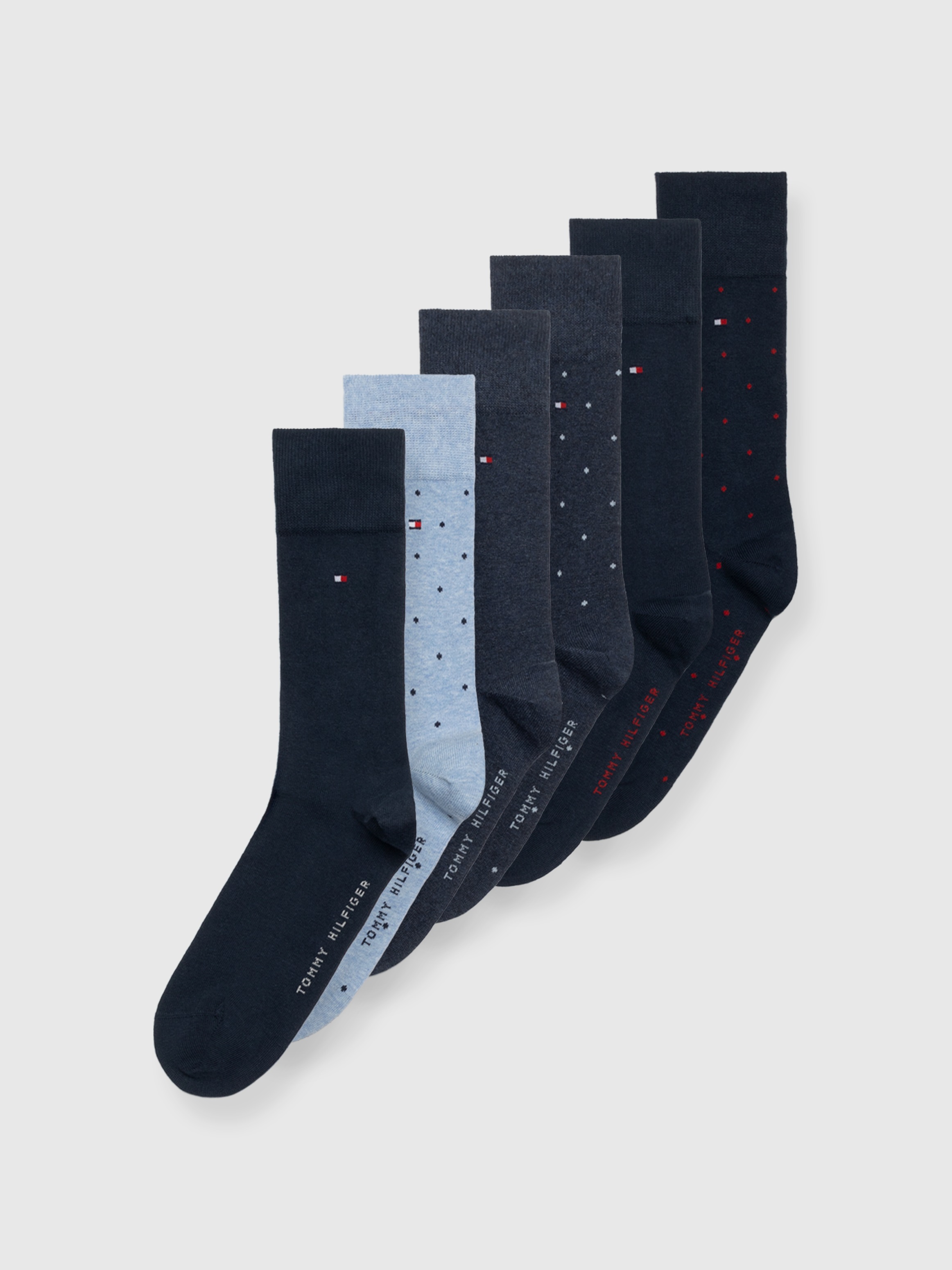 Thumbnail - Tommy Hilfiger Socken "TH MEN SOCK 6P DOT ECOM", (6 Paar), gepunktet und uni
