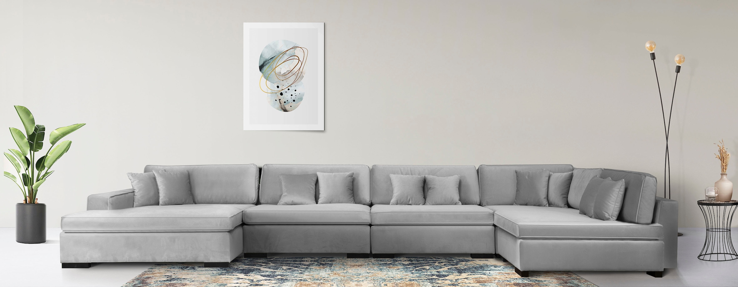 Home affaire Wohnlandschaft "Skara U-Form", Lounge-Sofa mit Federkernpolste günstig online kaufen