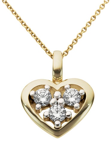 Herzanhänger »Schmuck Geschenk Gold 333 Halsschmuck Gold Herz mit Diamanten«, mit...