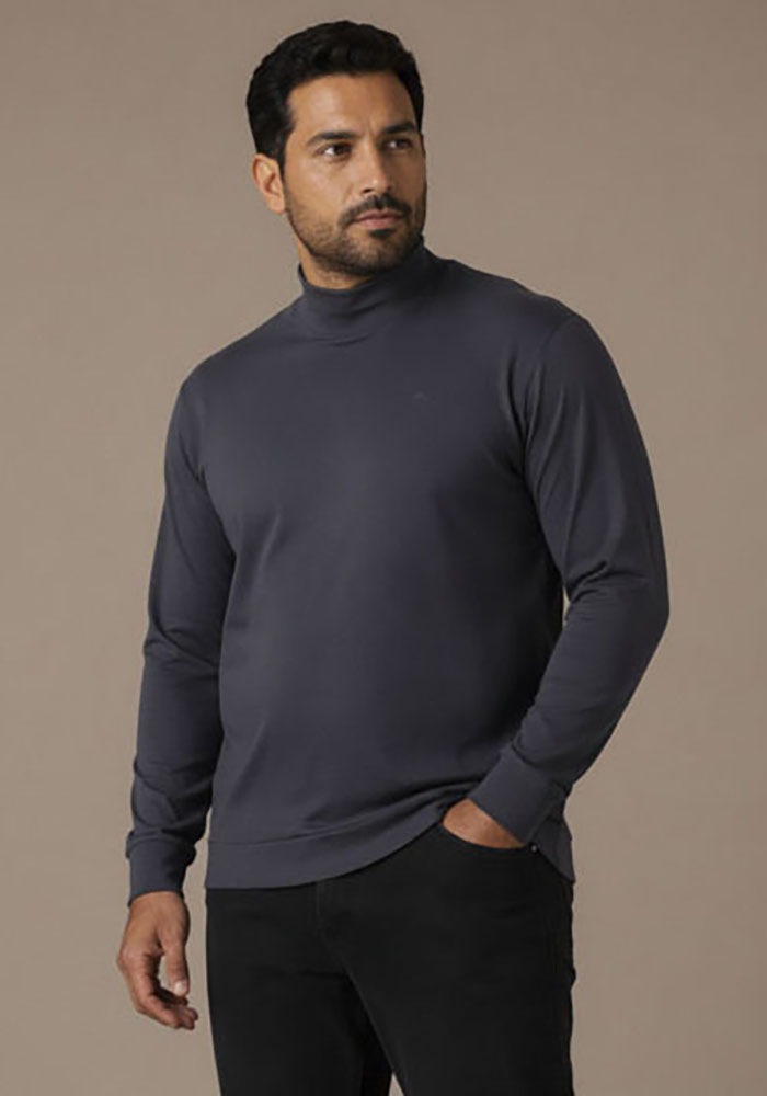 Mans World Plus Rollkragenshirt "auch in Grosse Größen bis Gr. 7XL Bauch-Fit" Regular Fit, Langarm, unifarbenes Basic-Stil