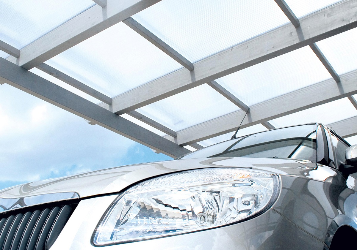 Skanholz Doppelcarport »Odenwald«, Leimholz-Nordisches Fichtenholz, 546 cm, weiß