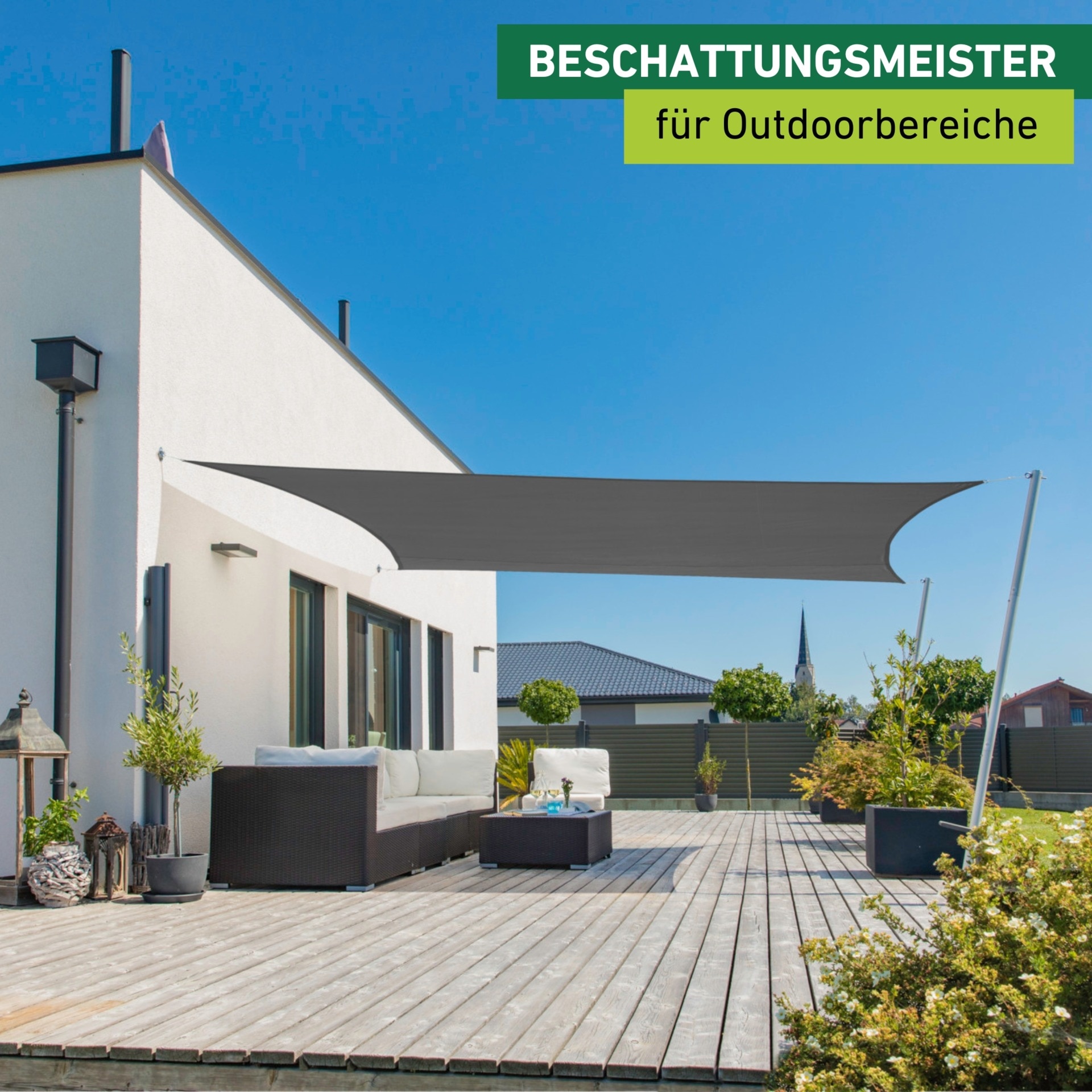 Windhager Sonnensegel »Cannes, Rechteckiges Segel zur Beschattung von Terrasse, Balkon« Sonnenschutz für den Garten, 4 x 5 m, anthrazit