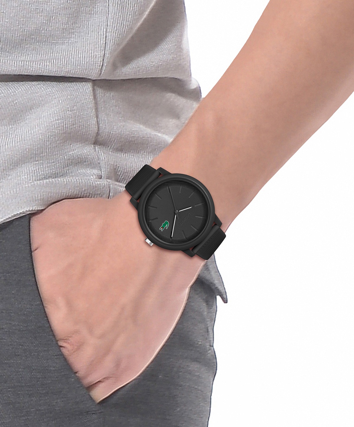 Lacoste Quarzuhr »LACOSTE.12.12«, Armbanduhr, Herrenuhr, Mineralglas, Silikonarmband