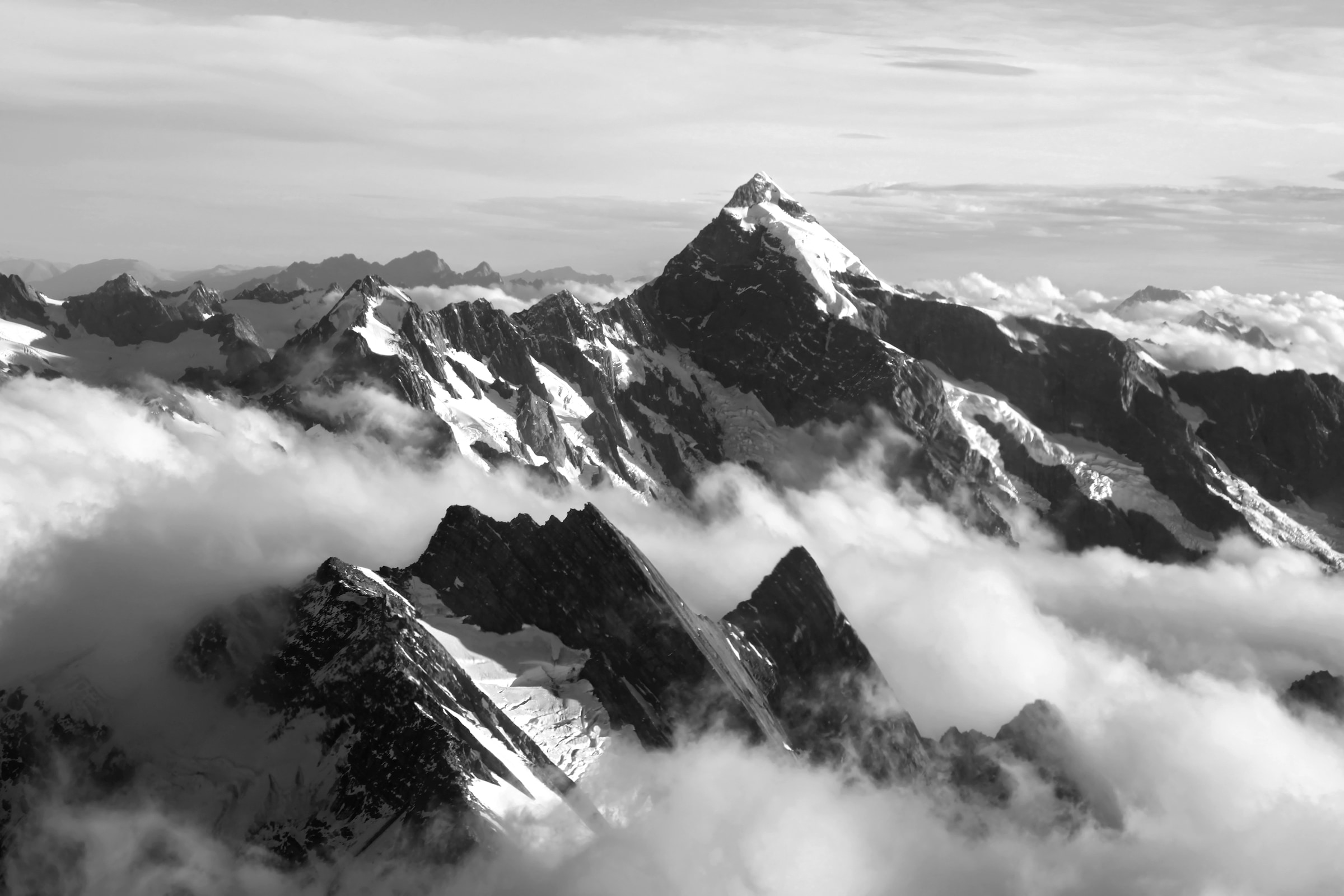 Papermoon Fototapete "Gebirge Schwarz & Weiß" günstig online kaufen