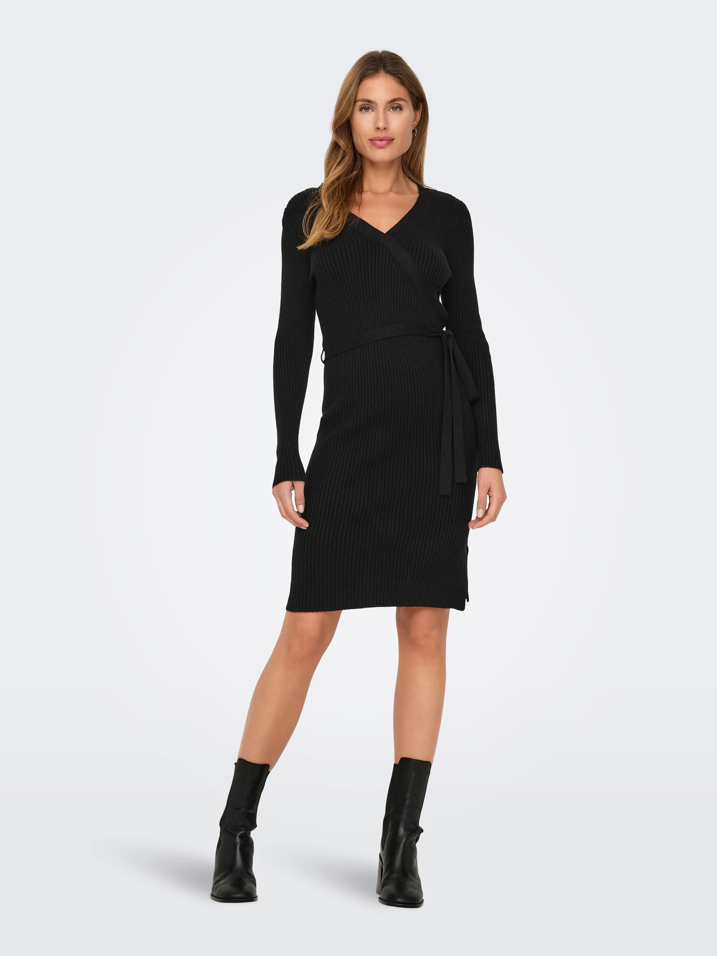 ONLY Strickkleid »ONLVENLO L/S RIB WRAP DRESS RP KNT«