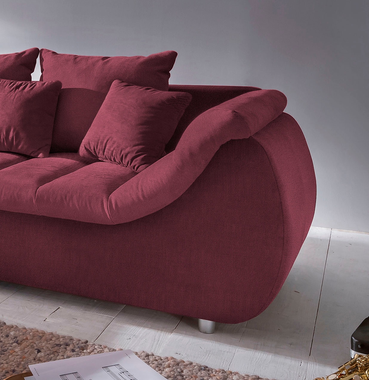 INOSIGN Ecksofa »Imola elegant und bequem, aktuelle Steppung im Sitz, L-Form«, wahlweise mit Bettfunktion, OTTOs Choice