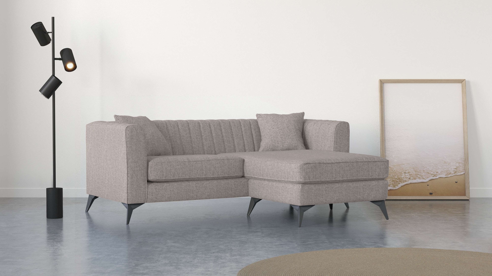 Places of Style Ecksofa "MATTHEW L-Form ideal für kleine Räume, Maße B/T/H: günstig online kaufen