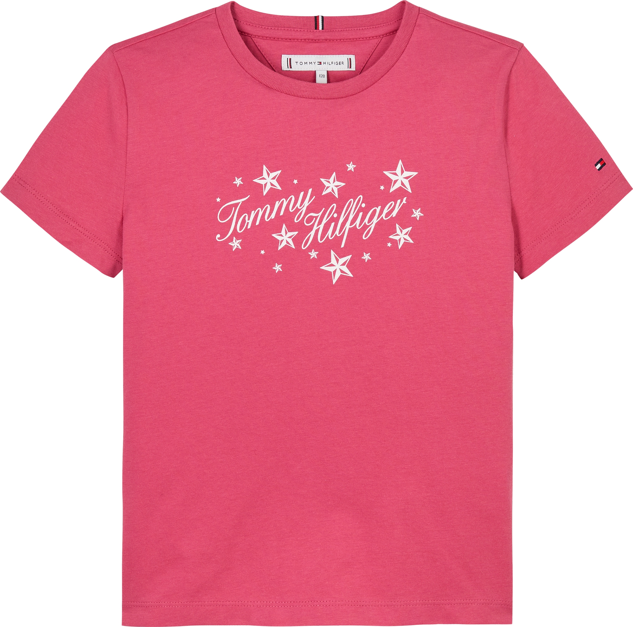 TOMMY HILFIGER Kurzarmshirt »TOMMY SCRIPT GLITTER TEE...