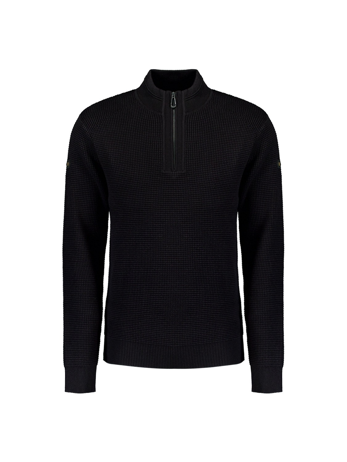 NO EXCESS Rollkragenpullover »No Excess Jacquard-Pullover mit halbem Reißverschluss«