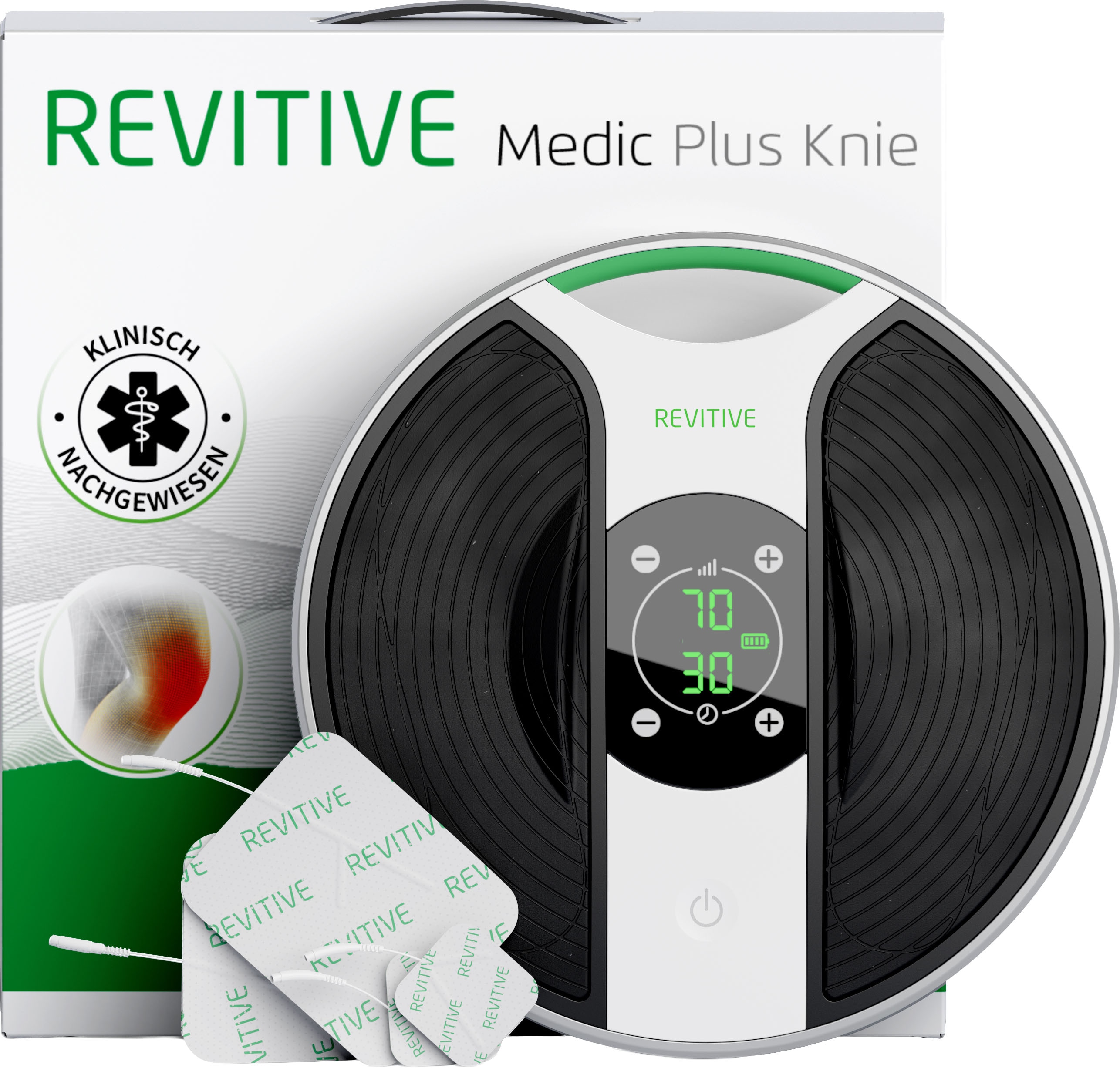 REVITIVE EMS-Gerät "Medic Plus Knie Durchblutungs-Stimulator" Lindert Beschwerden, schlechte Durchblutung, Schwellungen, Krämpfe