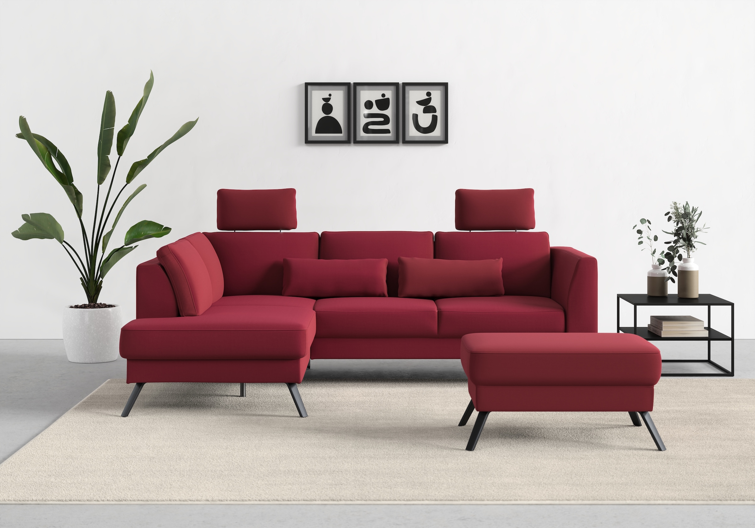 sit&more Ecksofa "Lindholm L-Form", mit Sitztiefenverstellung und Federkern günstig online kaufen