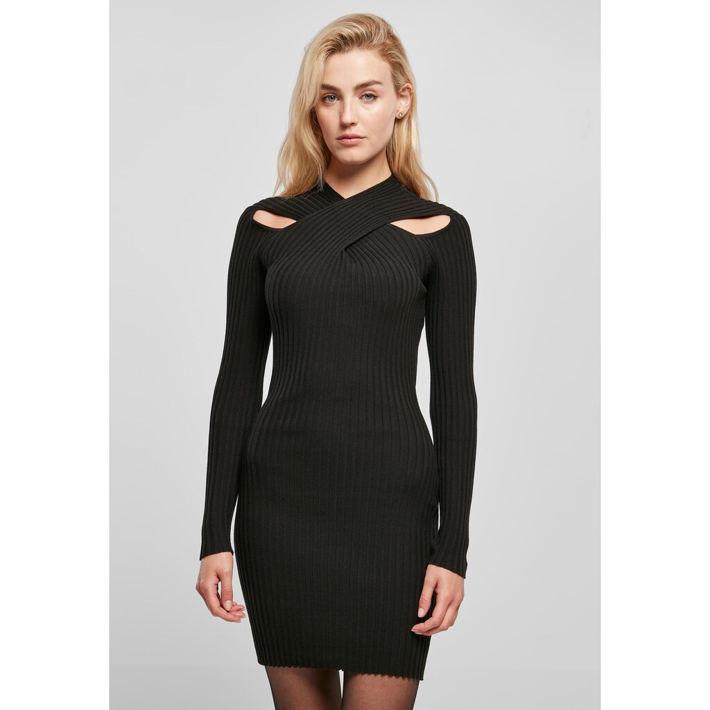 URBAN CLASSICS Shirtkleid »Urban Classics Damen Ladies Crossed Rib Knit Dress«, (1 tlg.)