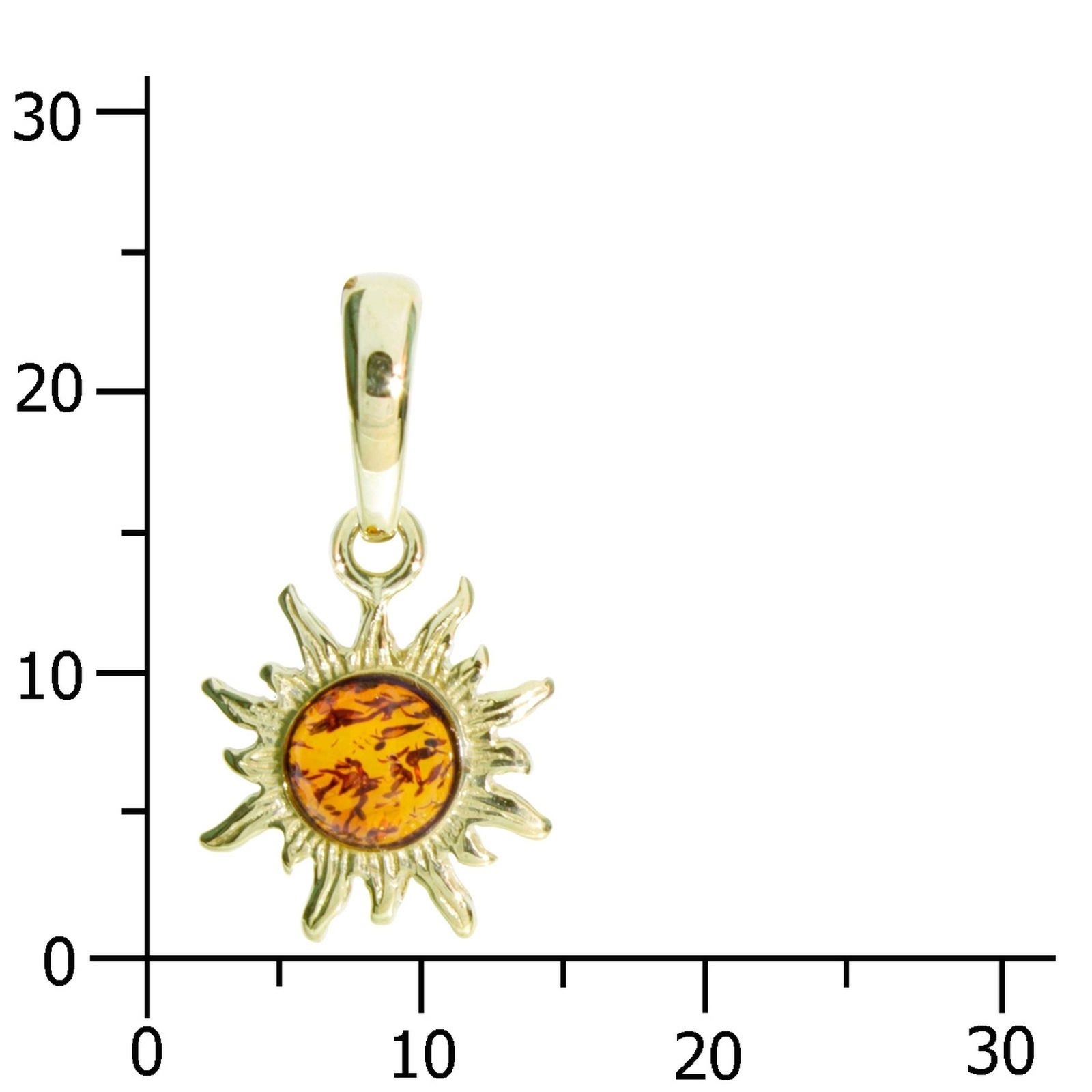 OSTSEE-SCHMUCK Kettenanhänger »- Sonne 14 mm - Silber 925/000, vergoldet - Bernstein«