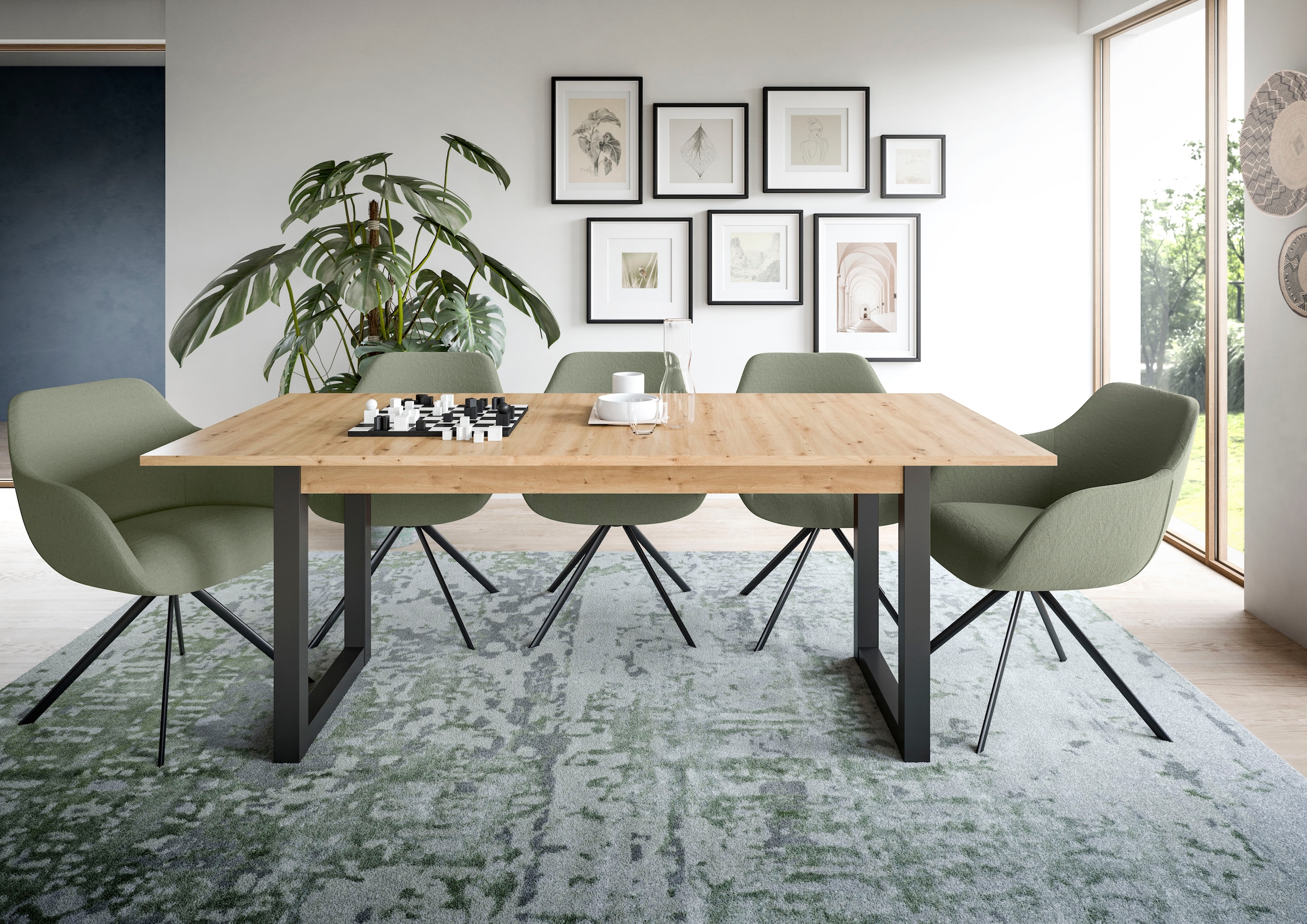INOSIGN Esstisch »Rail, ausziehbar 150 -190 cm, inklusive 40 cm Einlegeplatte«, Kufengestell, Küchentisch, Esszimmer, Küche