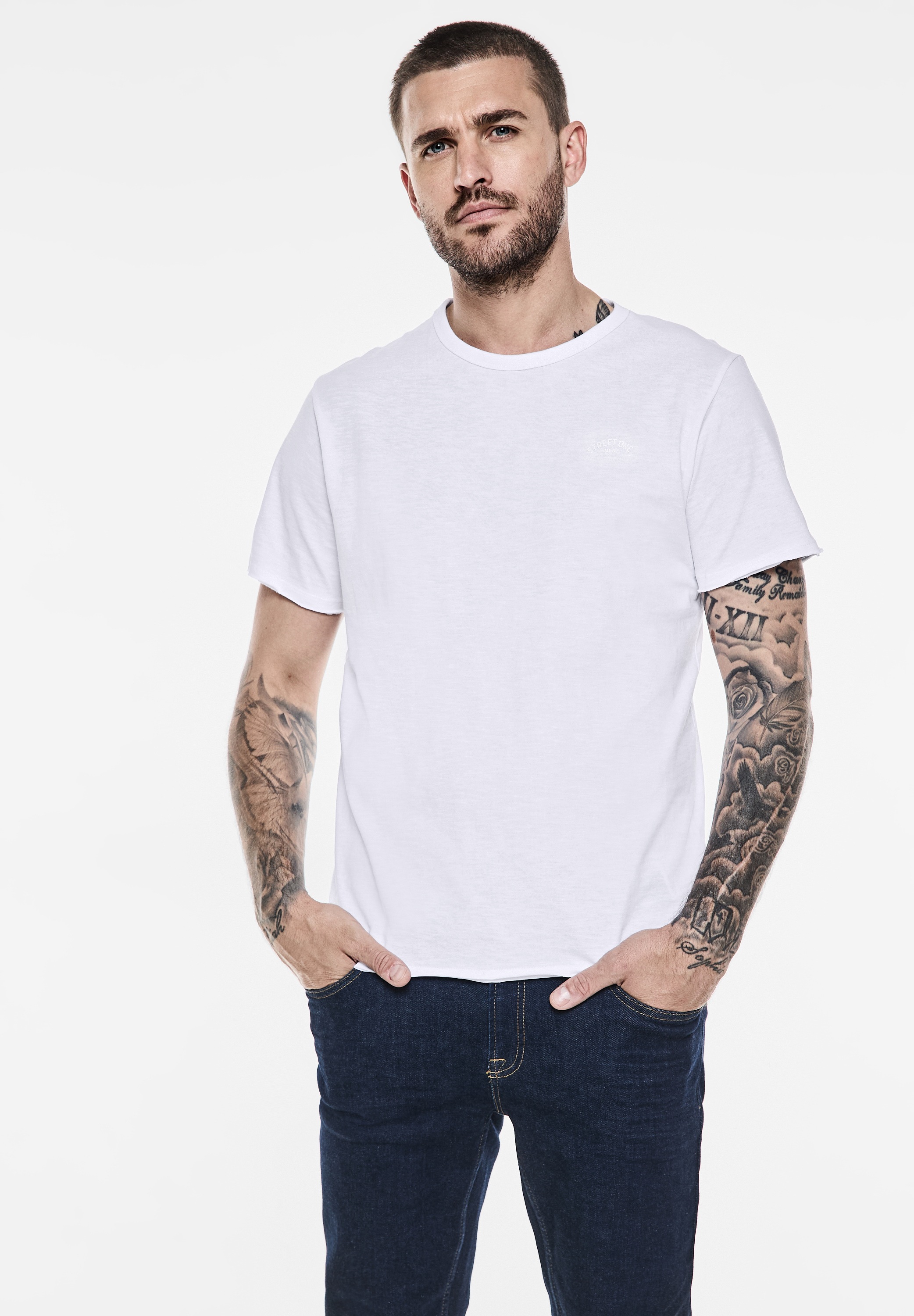 STREET ONE MEN T-Shirt, aus reiner Baumwolle