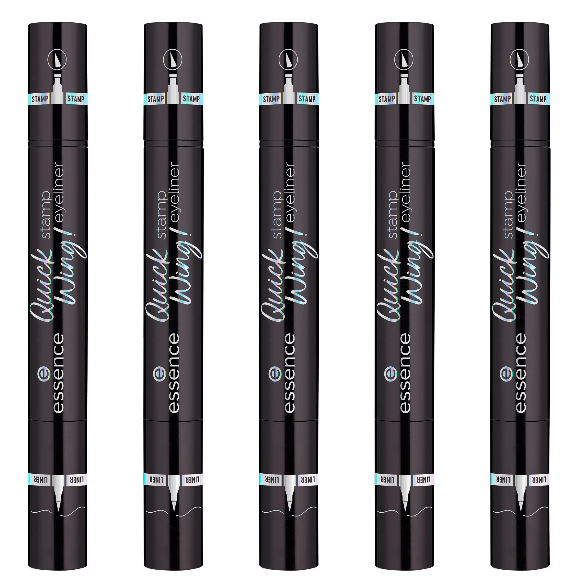 ESSENCE Damen Eyeliner "Quick Wing stamp eyeliner", schwarz, Augen-Kosmetika, mit präziser Filsspitze