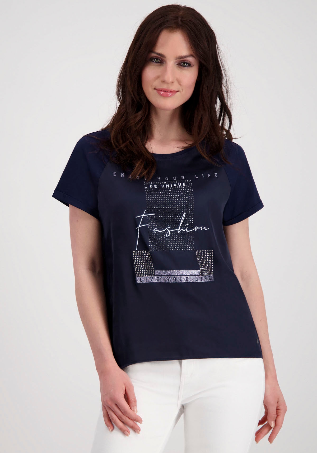 Monari Rundhalsshirt, mit kaufen | online BAUR Folienglanzdruck