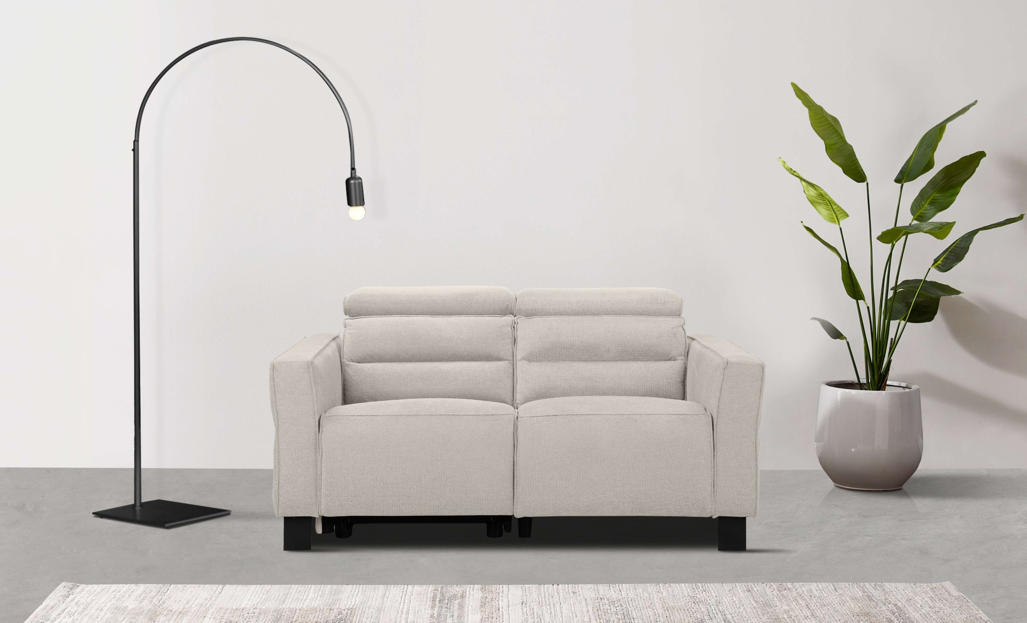 Places of Style 2-Sitzer »Carpari, 162 cm, mit manueller od. elektrischer Relaxfunktion«, (USB A/C), sowie Kopfteilverstellung