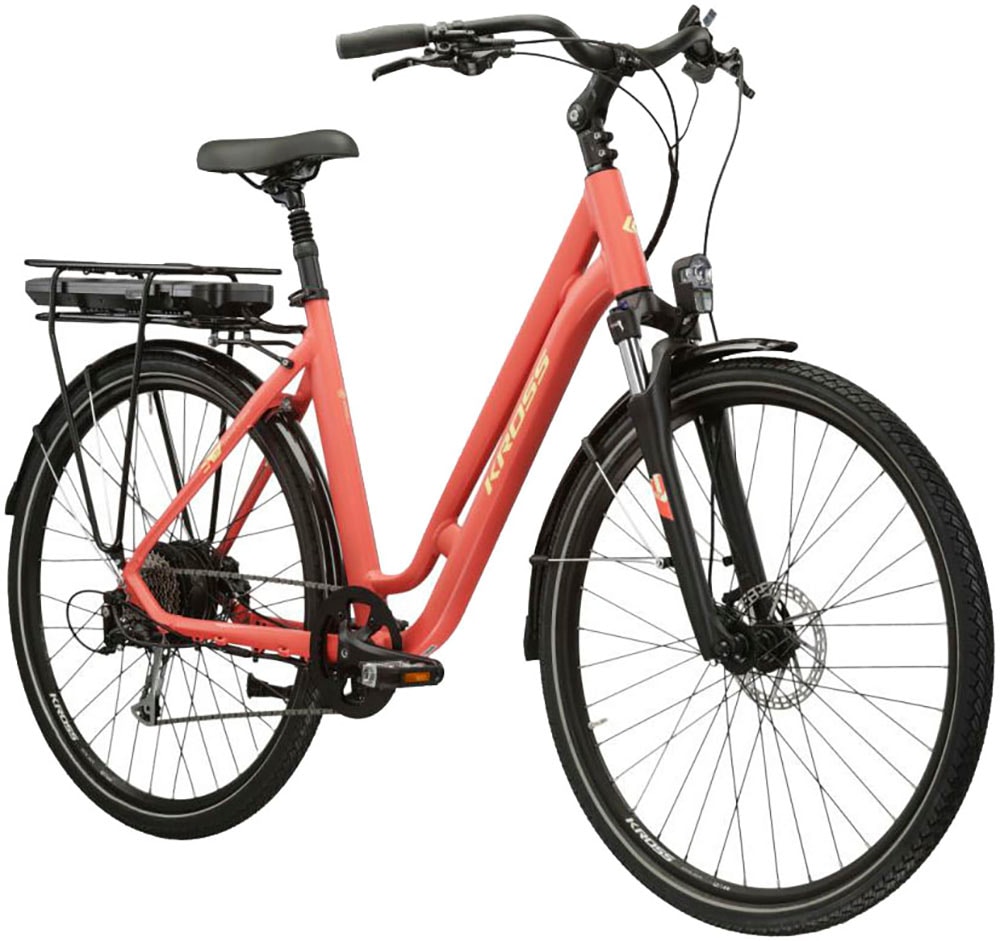 Kross E-Bike »E-Citybike Sentio Hybrid 2.0 28 Zoll orange«, 9 Gang, Shimano, Alivio T4000, Heckmotor 250 W